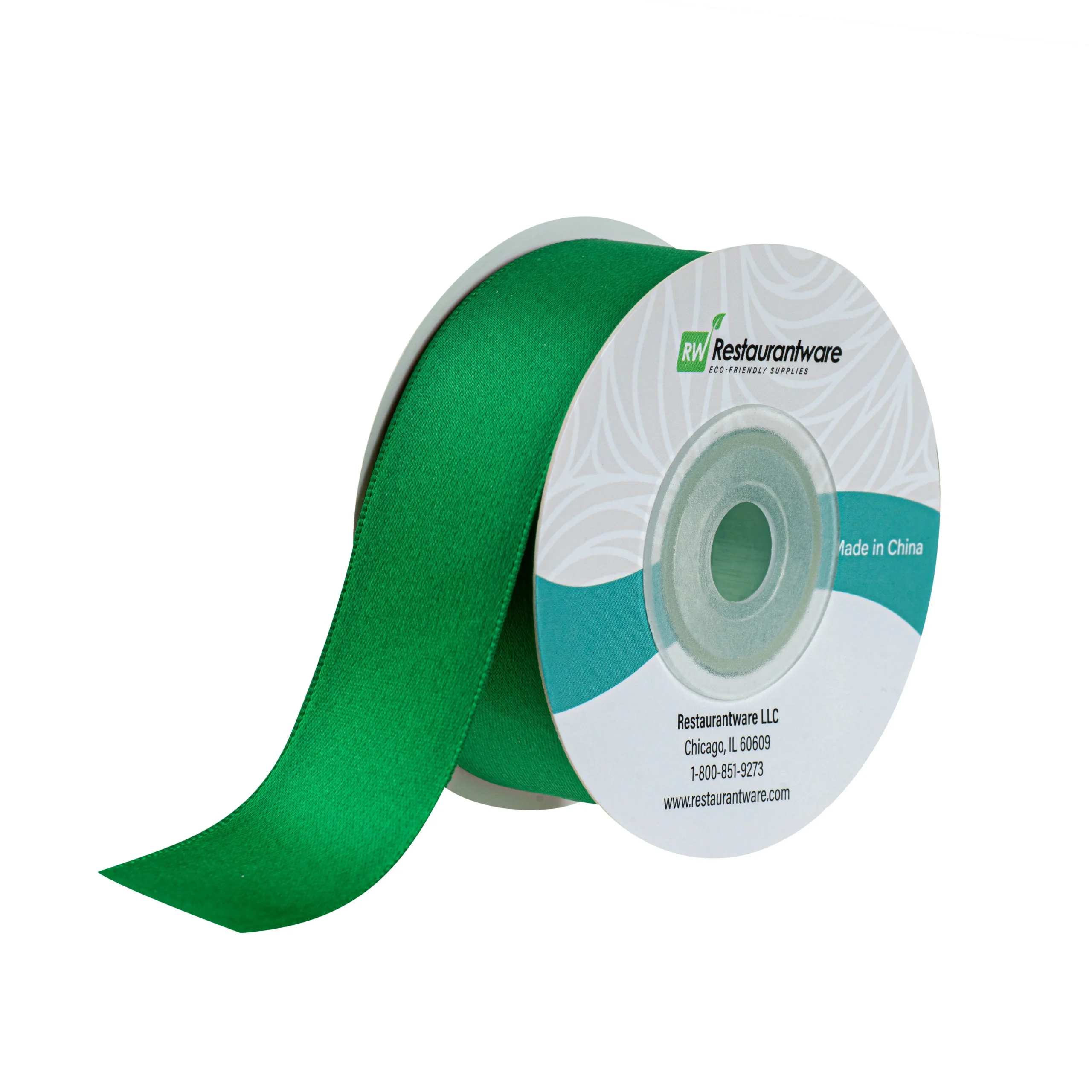 Ribbons, Satin, Gift Tek 1 Inch, Single-Face, Emerald Green, Polyester, 10 Yard,1 - 30 FOOT