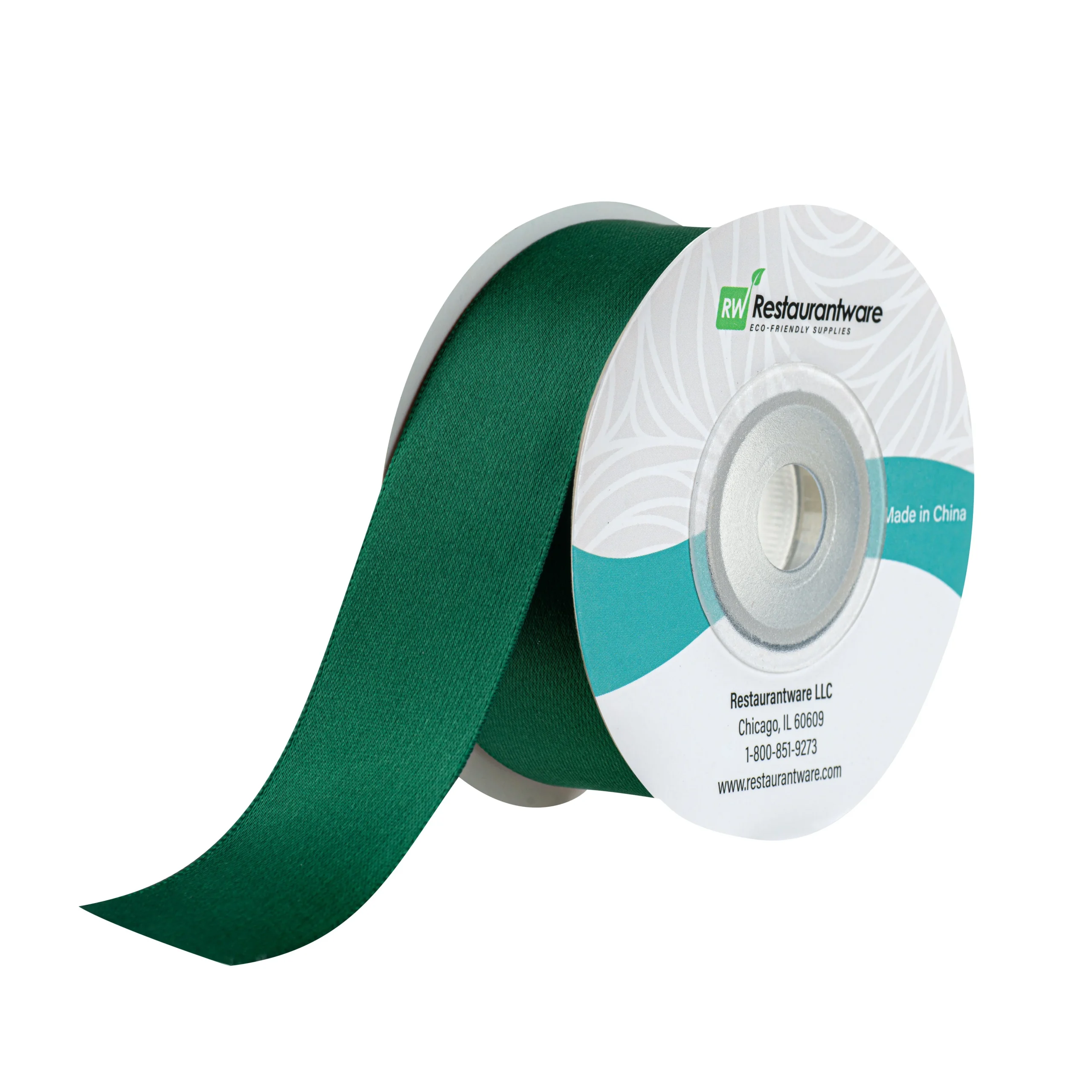 Ribbons, Satin, Gift Tek 1 Inch, Single-Face, Forest Green, Polyester, 10 Yard,1 - 30 FOOT