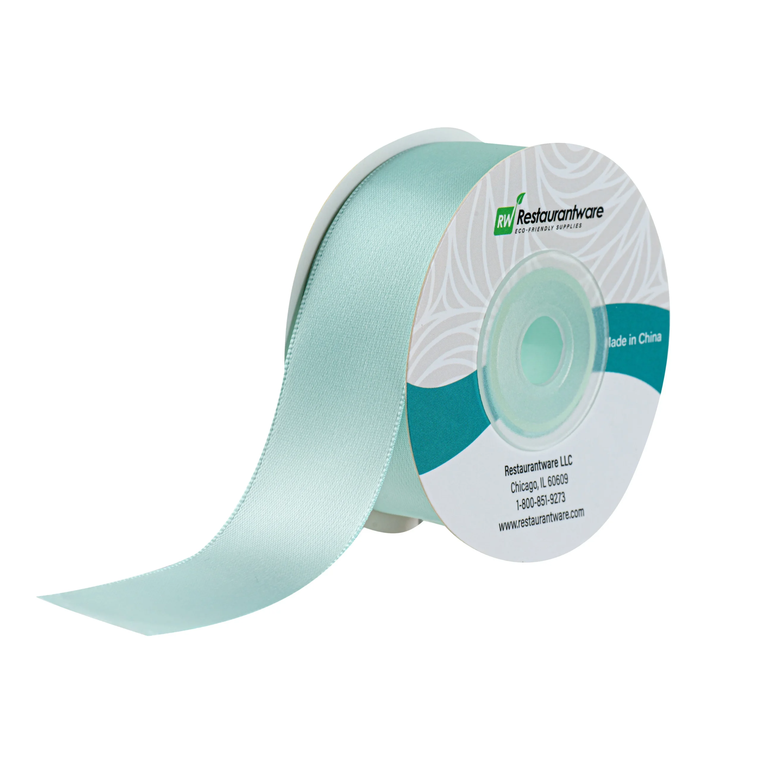 Ribbons, Satin, Gift Tek 1 Inch, Single-Face, Aqua Blue, Polyester, 10 Yard,1 - 30 FOOT