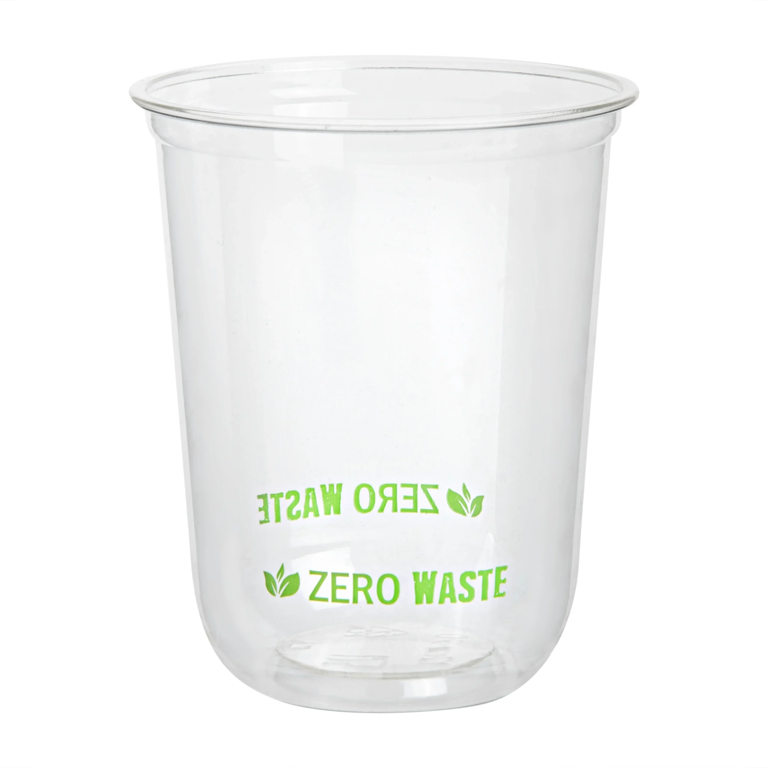 Cups, Zero Waste 12 Ounce, Plastic, Clear, 3.50 x 3.50 x 4.25 Inch, U-Shape Rounded Bottom, PLA,100 - 1 EACH
