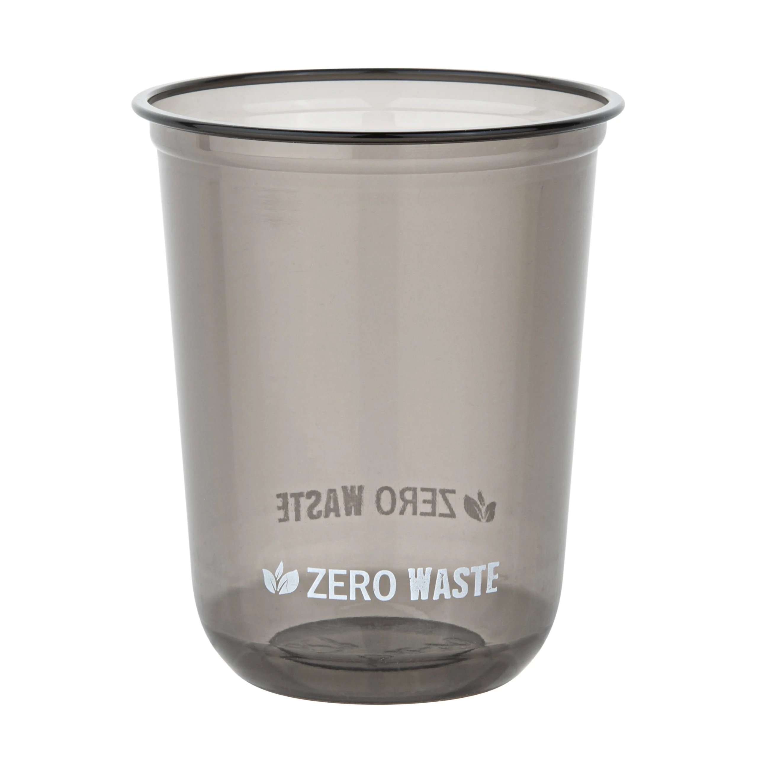 Cups, Zero Waste 12 Ounce, Plastic, Black, 3.50 x 3.50 x 4.25 Inch, U-Shape Rounded Bottom, PLA,100 - 1 EACH