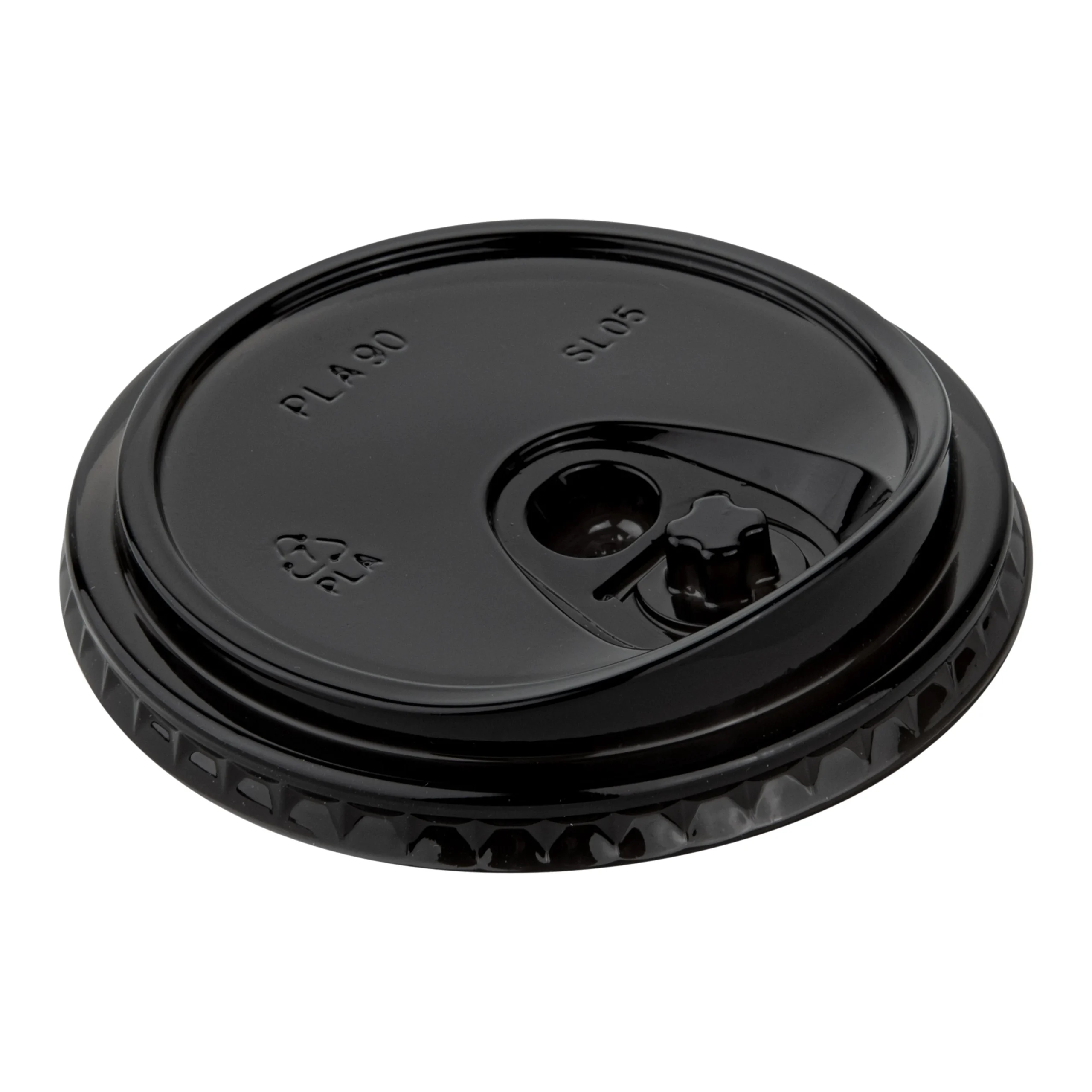 Lids, Sippy Cup & Straw, Zero Waste, Plastic, Black, 3.50 x 3.50 x 0.75 Inch, Round, for 12/16/24 Ounce Cups, PLA,100 - 1 EACH