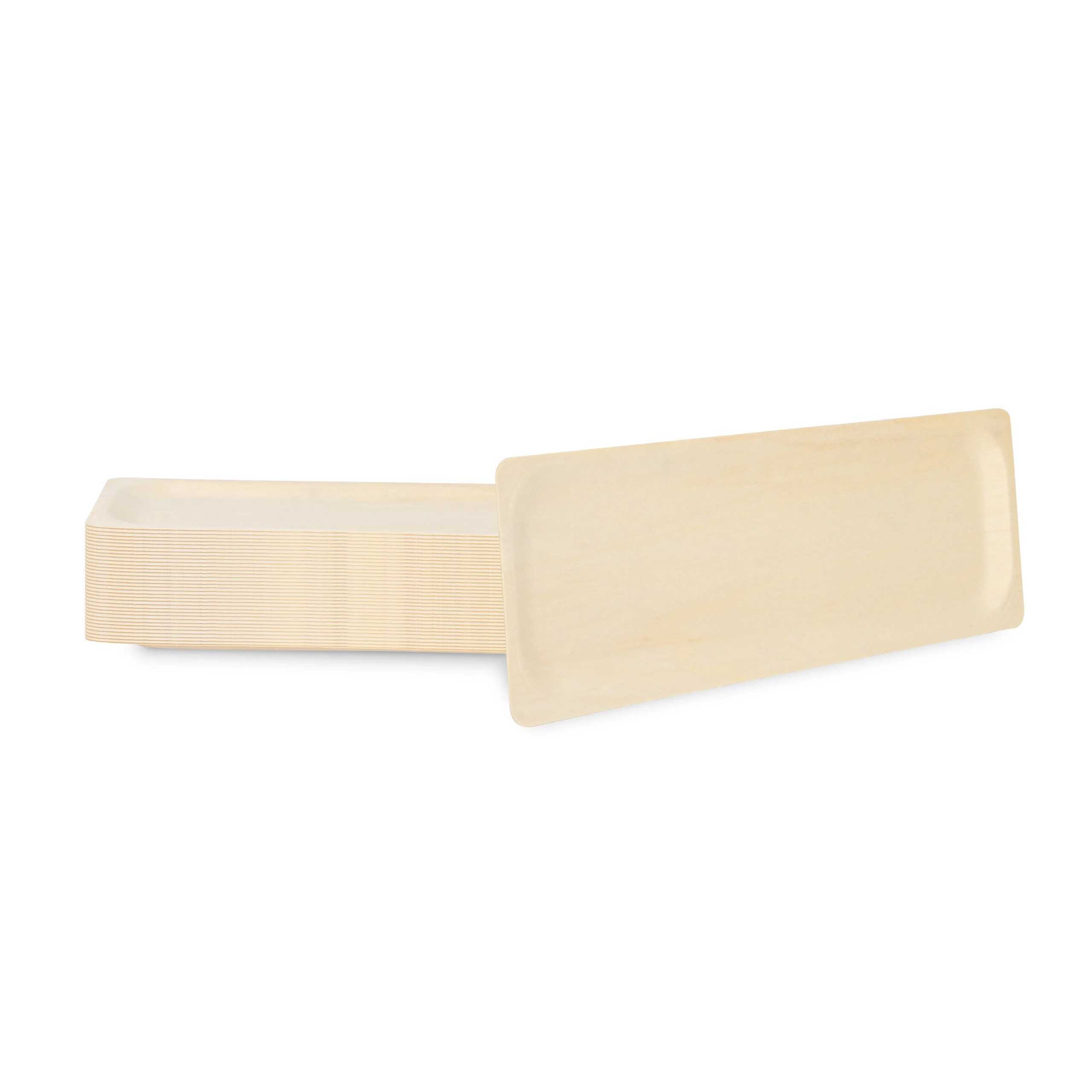 Plates, Taipei 14.25 x 4.75 Inch, Poplar Wood, Natural, Rectangular,50 - 1 EACH