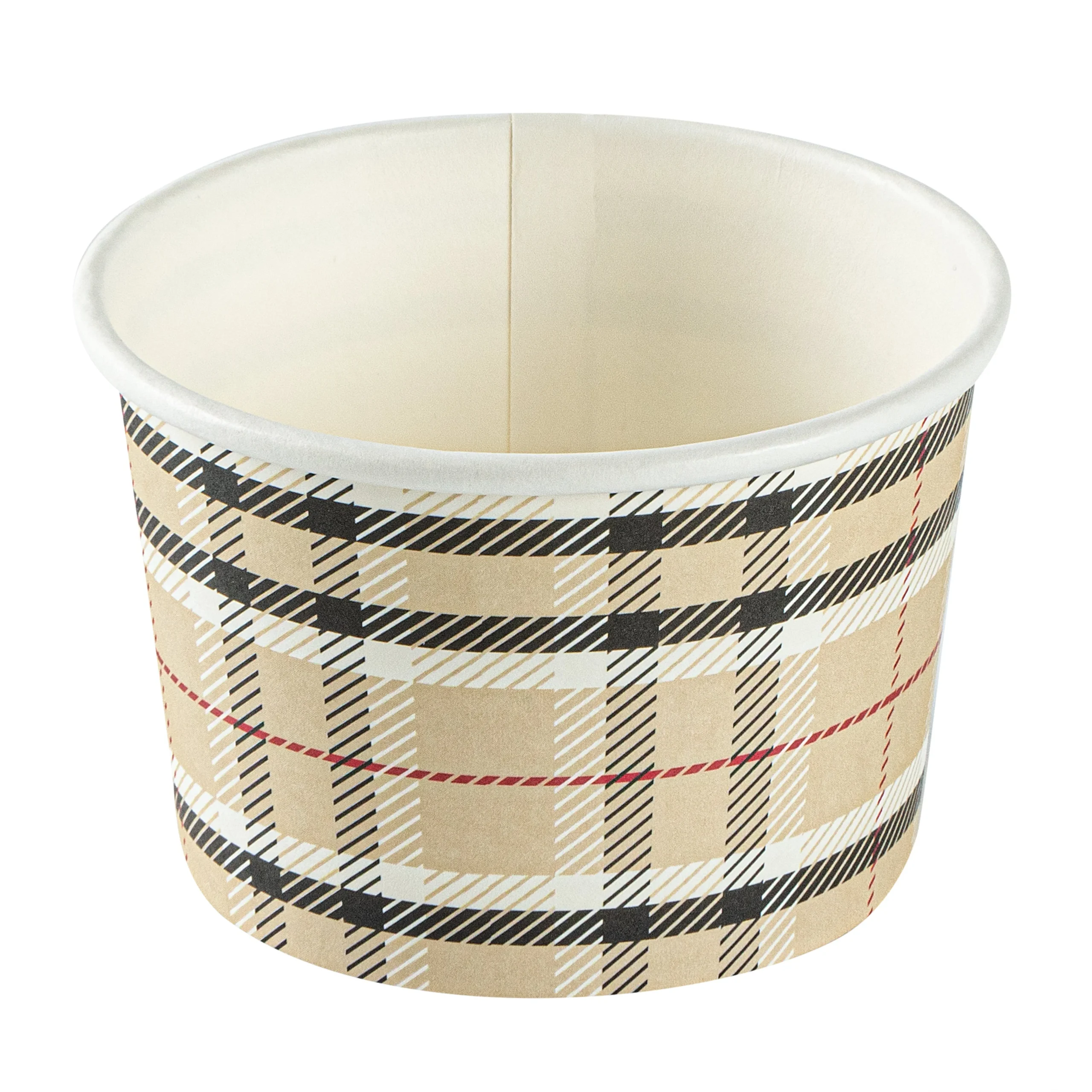 Cups, To-Go, Coppetta 4 Ounce, Paper, Plaid, 3 x 3 x 2.50 Inch,50 - 1 EACH