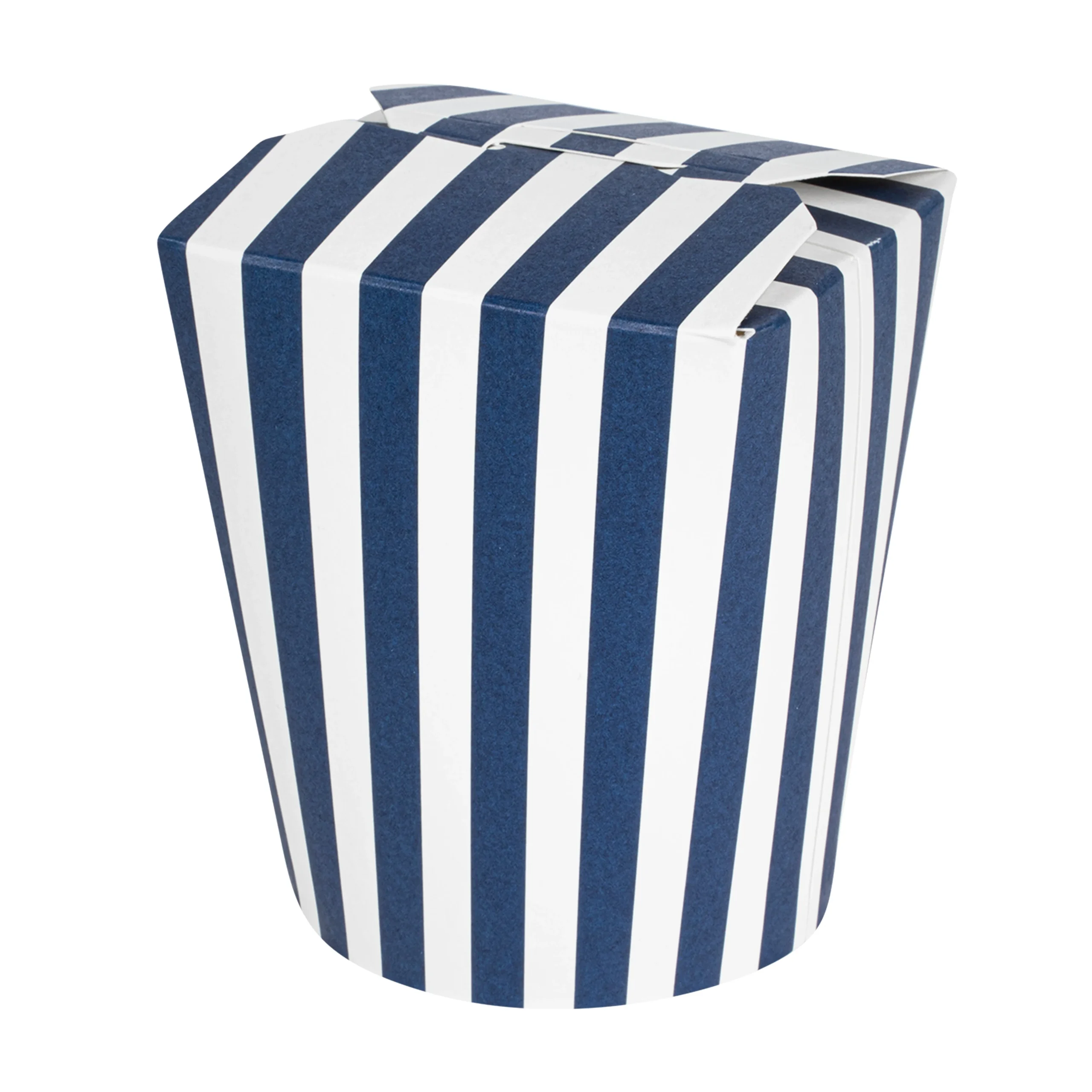 Containers, Noodle Take-Out, Bio Tek 16 Ounce, Paper, Blue & White Stripe, Round,50 - 1 EACH
