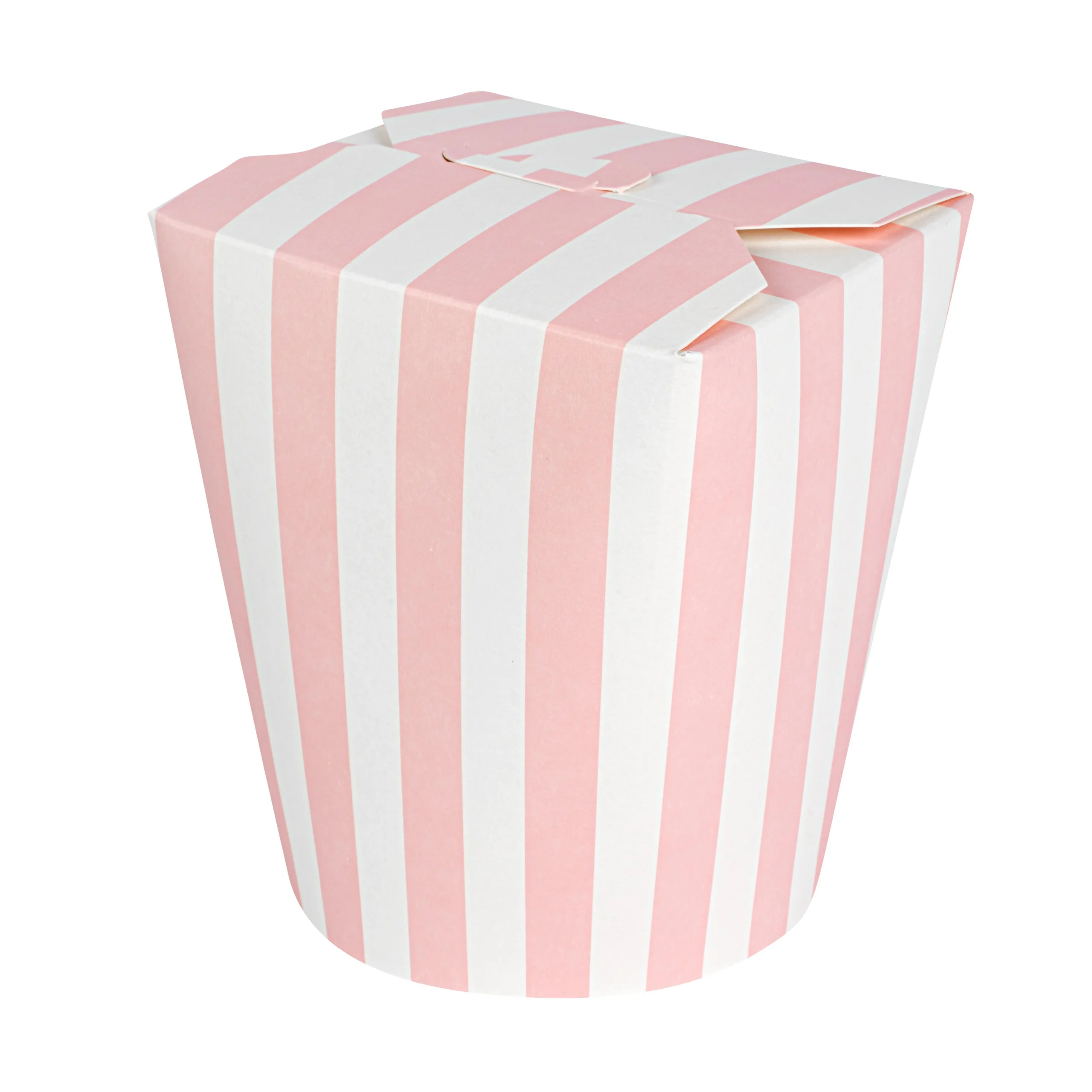 Containers, Noodle Take-Out, Bio Tek 32 Ounce, Paper, Pink & White Stripe, Round,50 - 1 EACH