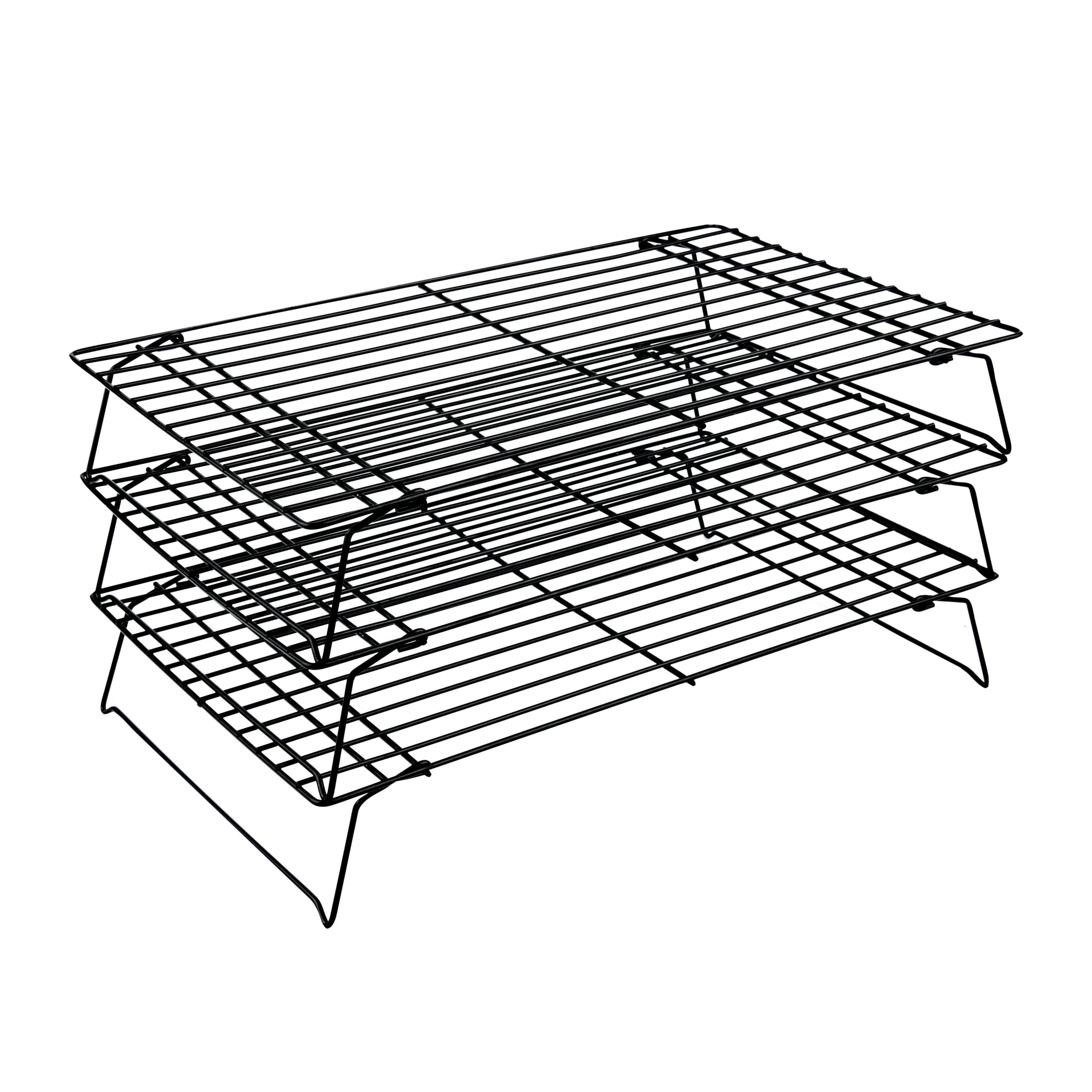 Rack Set, Cooling, Met Lux 3-Tier Stacking, 15.75 x 9.75 x 8.25 Inch, Wire, Black,1 - 1 EACH