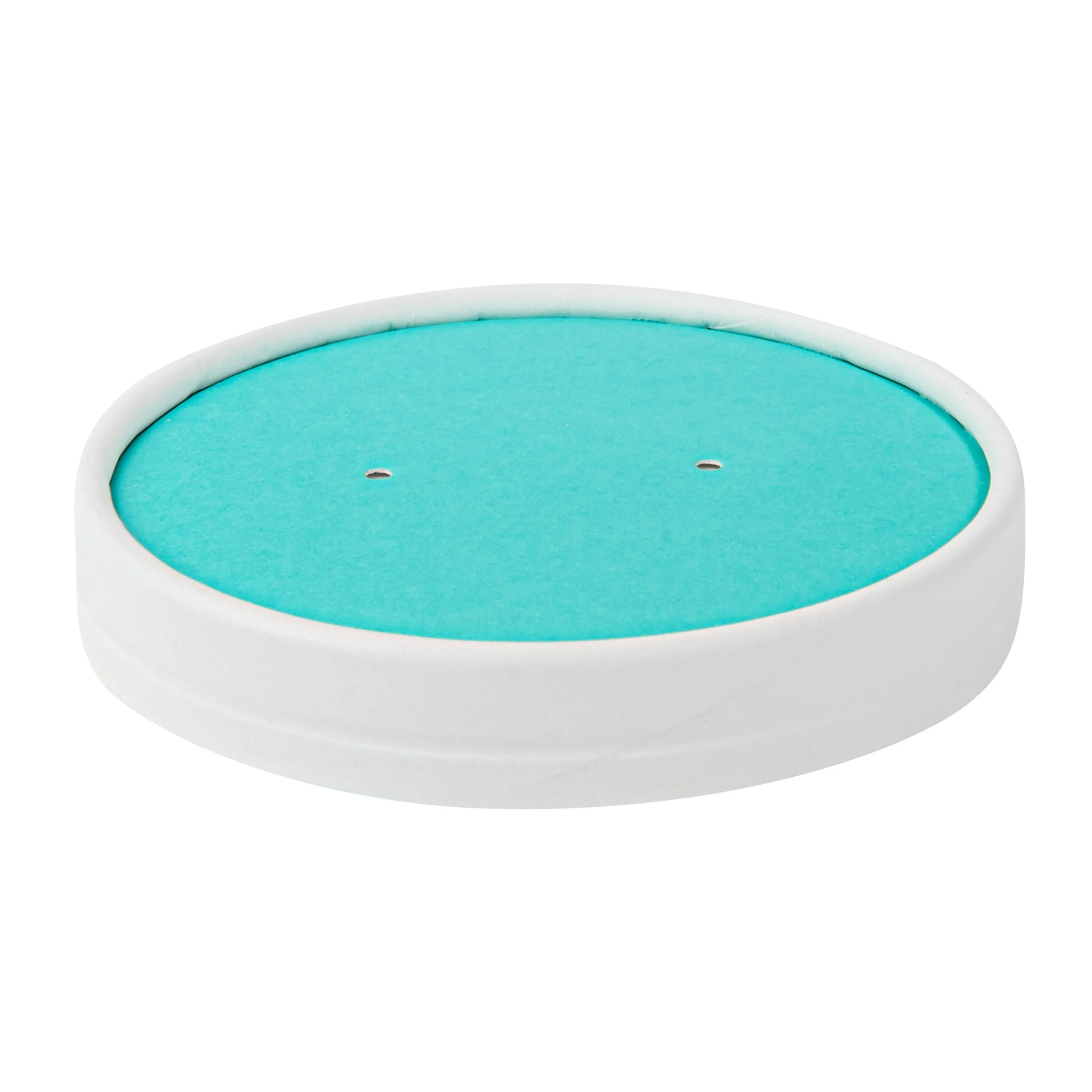 Lids, Flat, Bio Tek, Paper, Turquoise, Round, for 12 Ounce Soup Container,25 - 1 EACH
