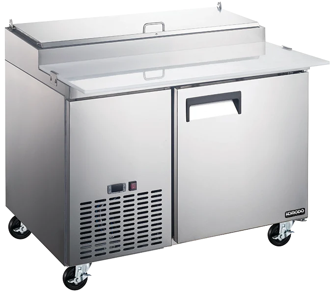 Table, Pizza Preparation, 44 Inch, Refrigerated, Stainless Steel Exterior, contains Recessed Handles/Adjustable,1 - 1 EACH