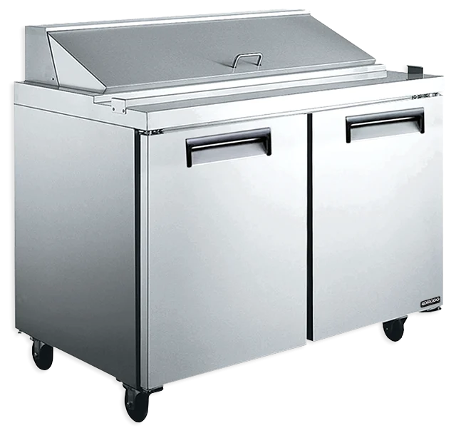 Unit, Sandwich Preparation, 48 Inch, Refrigerated, Stainless Steel Exterior, contains Recessed Handles/Adjustable, includes Casters,1 - 1 EACH