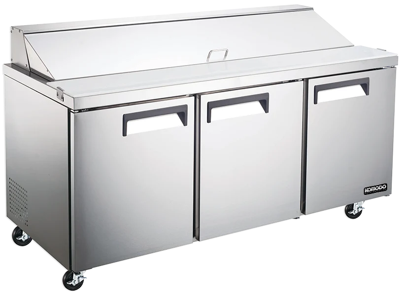 Unit, Sandwich Preparation, 72 Inch, Refrigerated, Stainless Steel Exterior, contains Recessed Handles/Adjustable, includes Casters,1 - 1 EACH