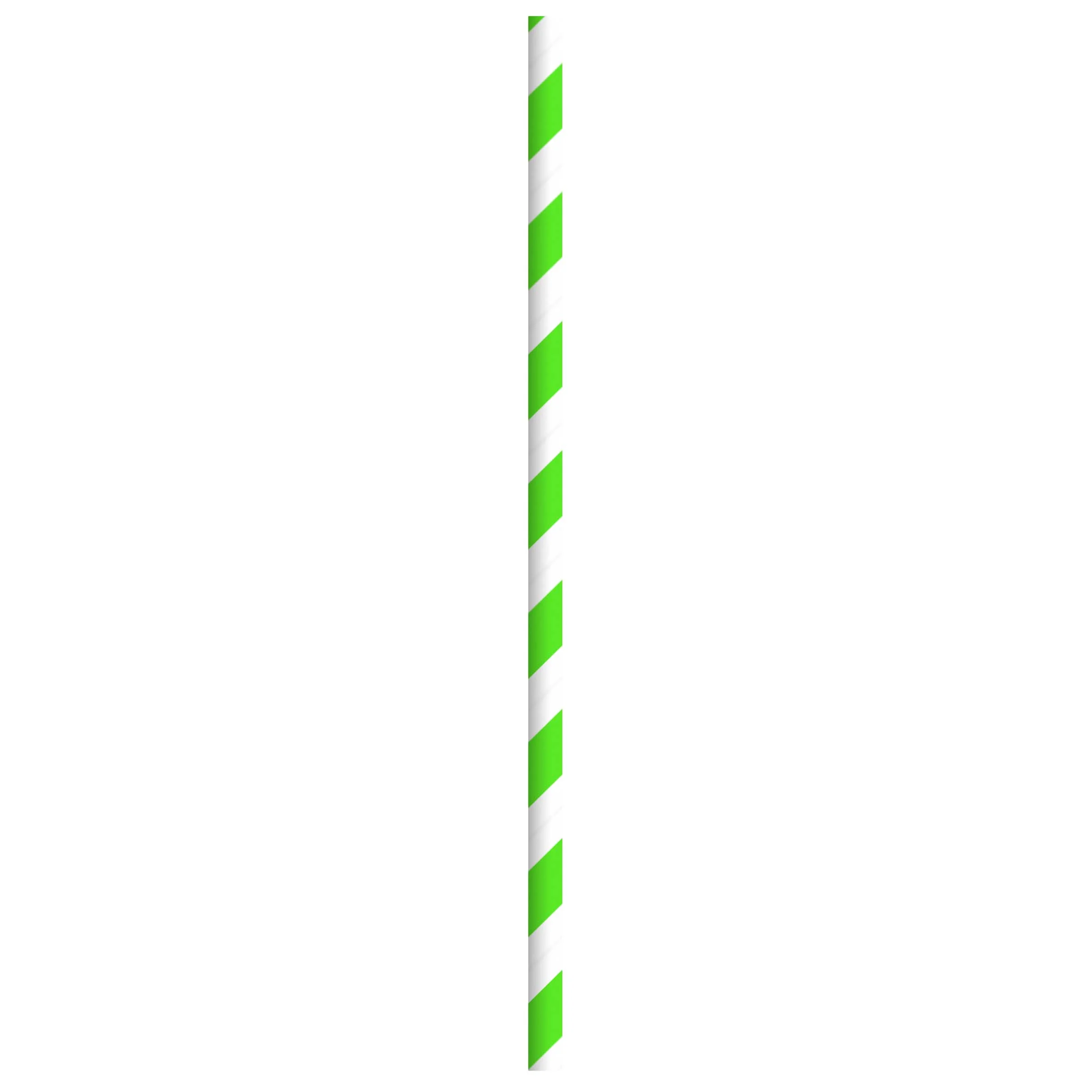 Straws, 8.30 Inch, Paper, Green Striped, Wrapped,12 - 500 COUNT