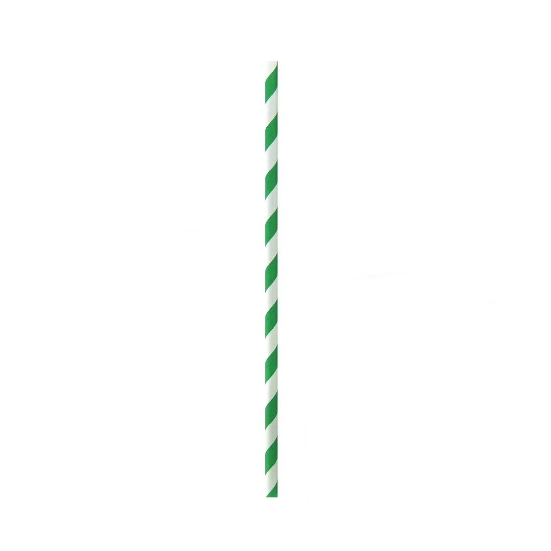 Straws, Paper, Green Striped, Wrapped,12 - 500 COUNT
