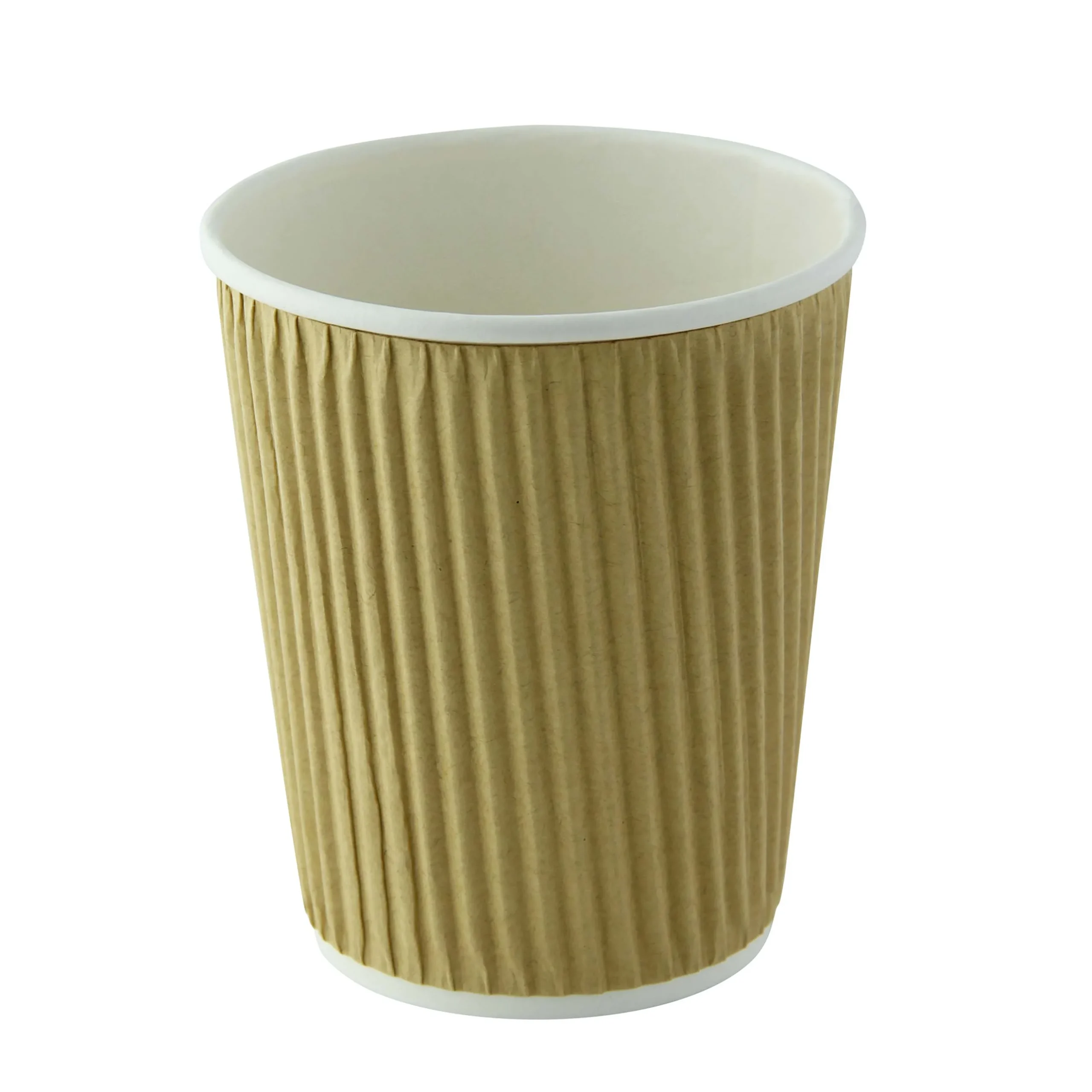 Cups, 8 Ounce, Paper, Rippled-Wall, Kraft, 3.10 x 3.60 Inch,25 - 40 COUNT