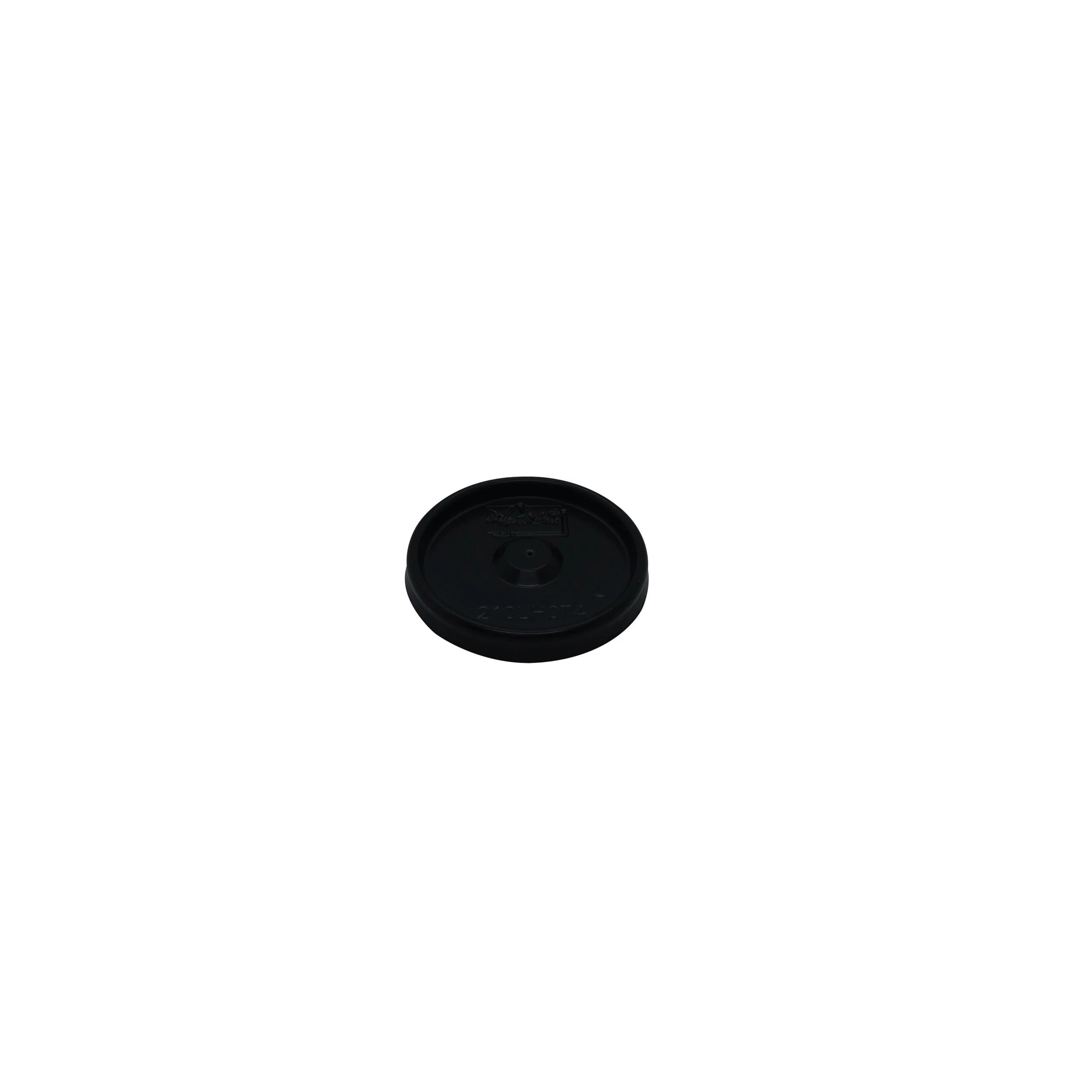 Lids, Flat, No-Hole, Plastic, Black, 2.44 Inch, Polystyrene,10 - 100 COUNT