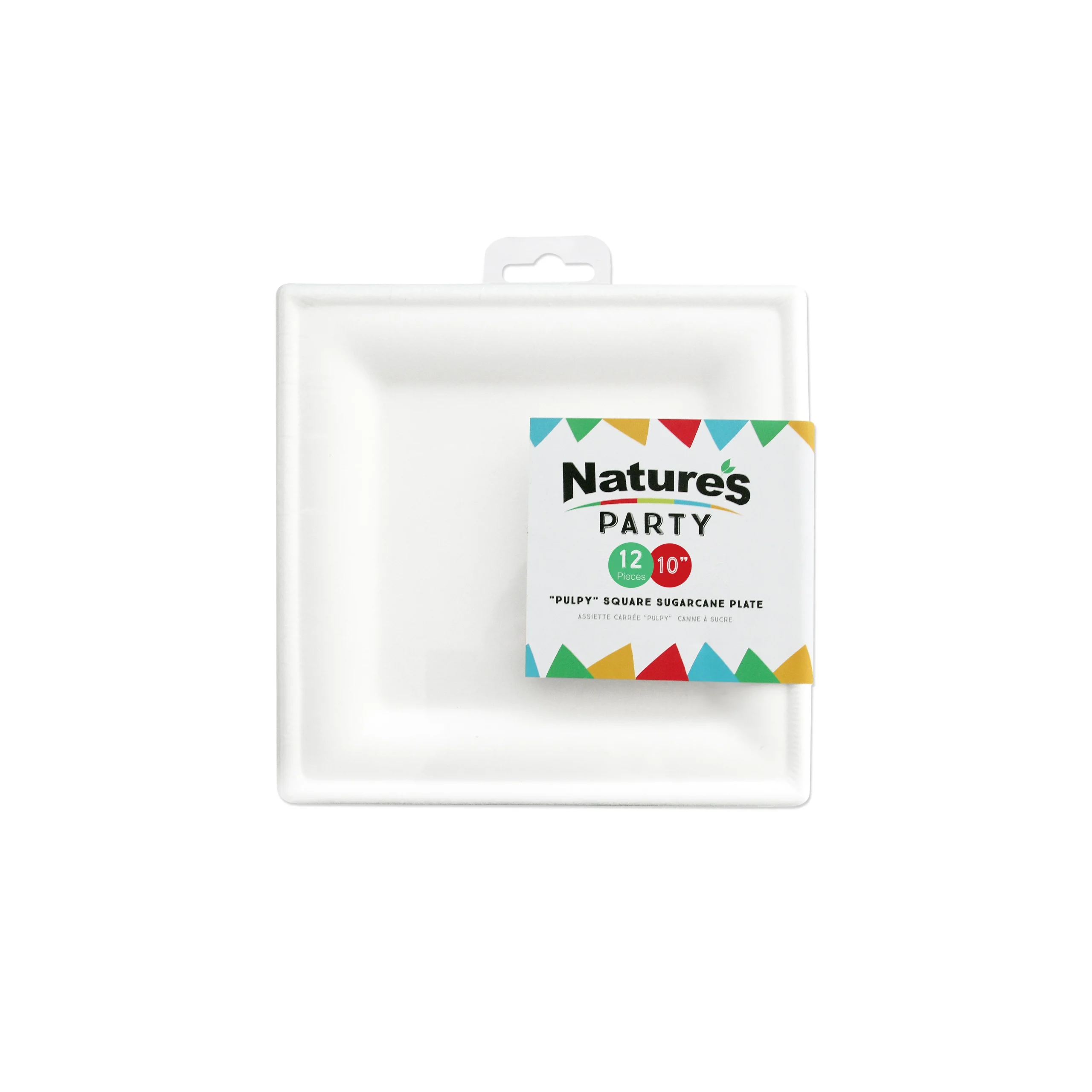 Plates, 10.20 Inch, Sugarcane, White, Square,24 - 12 COUNT