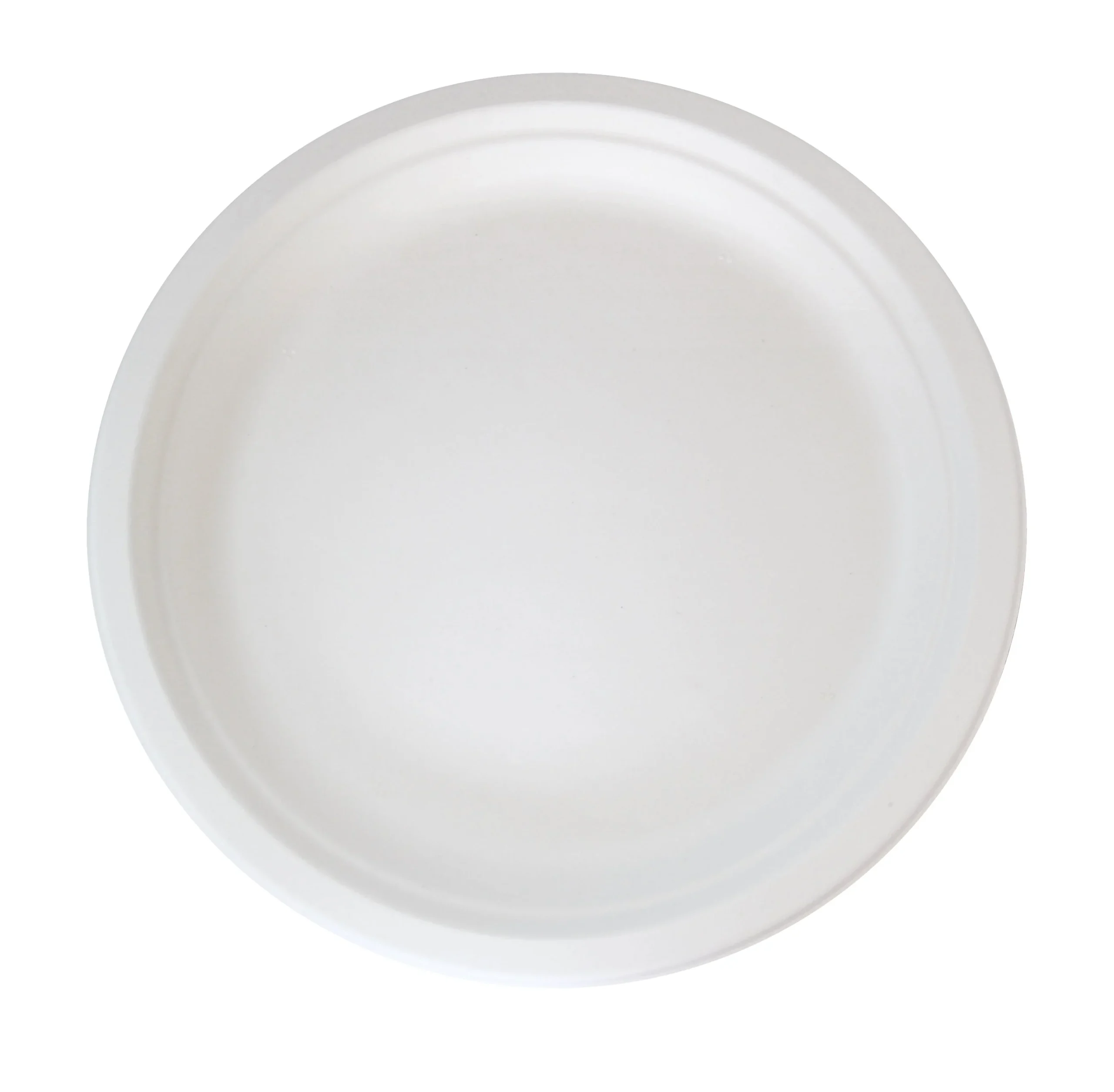 Plates, 10 Inch, Sugarcane, White, Round,20 - 25 COUNT