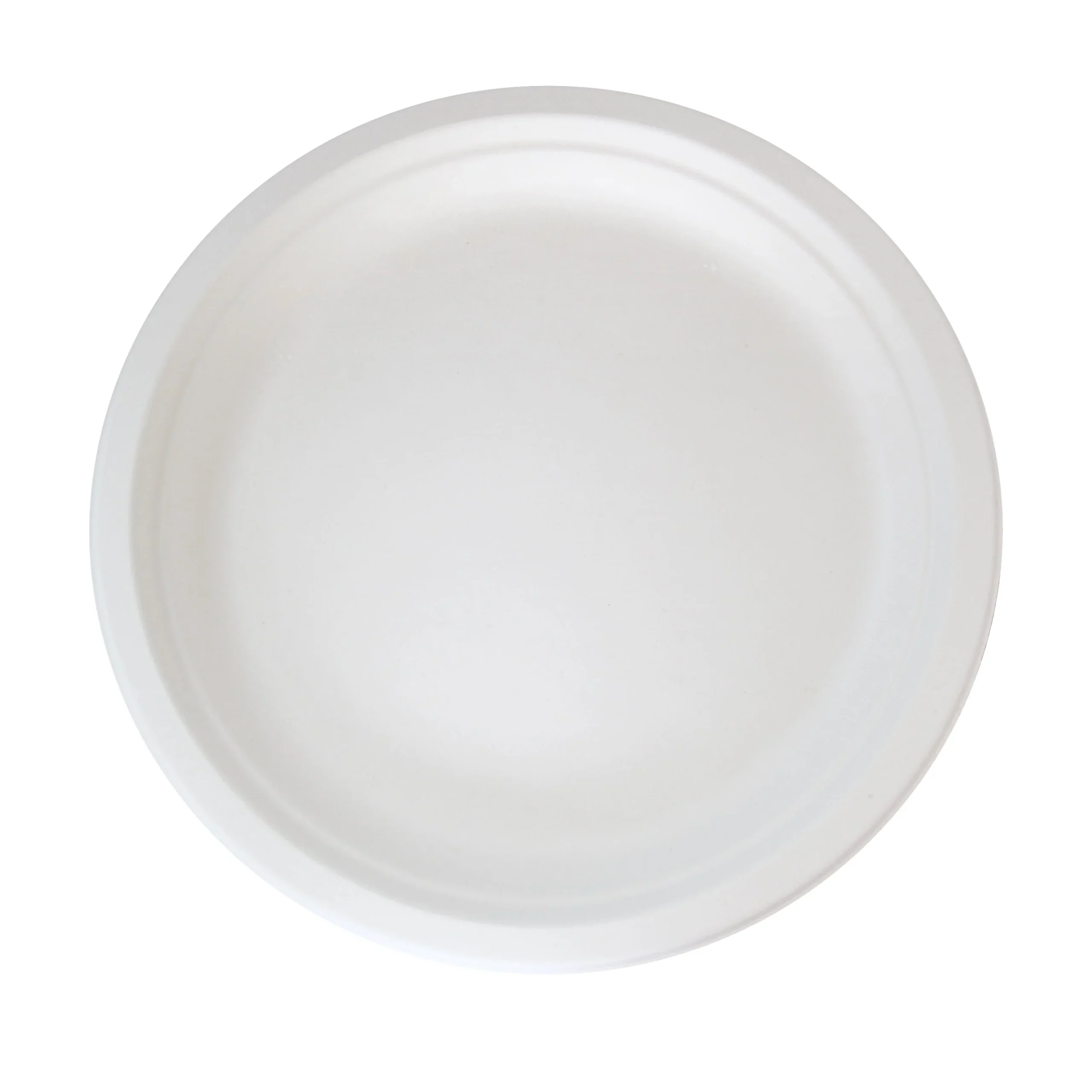 Plates, 8.74 x 0.75 Inch, Sugarcane, White, Round,10 - 50 COUNT