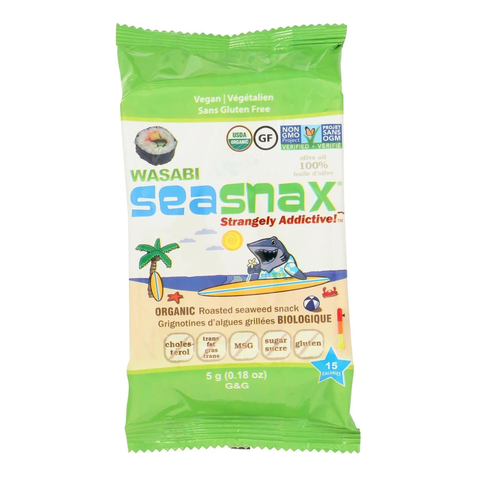 Snacks, Roasted Seaweed, Wasabi,24 - 0.18 OUNCE