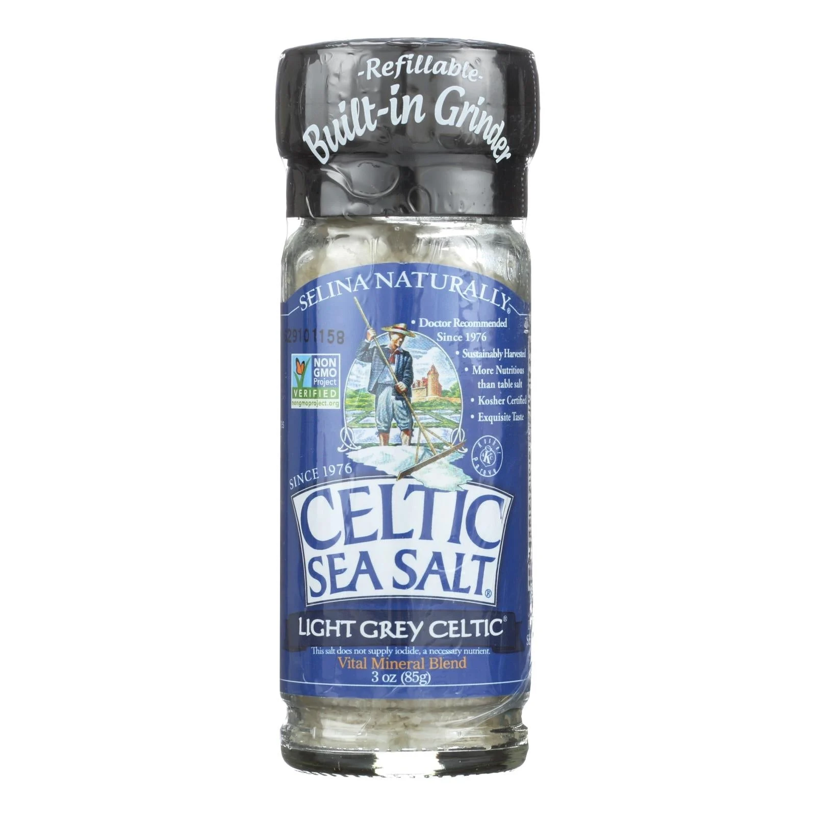 Salt, Sea, Light Grey, Grinder,6 - 3 OUNCE