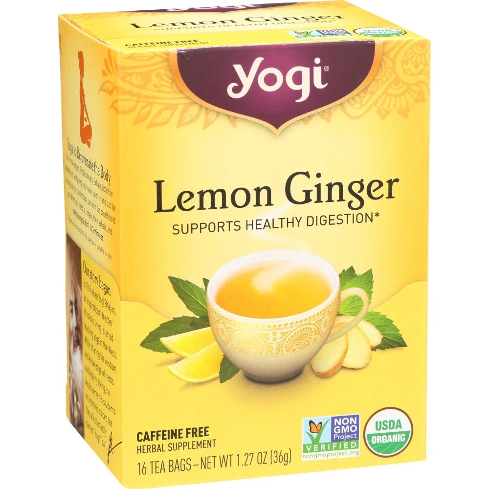 Tea, Lemon Ginger, Individually Wrapped with String, 1.27 Ounce,6 - 16 COUNT