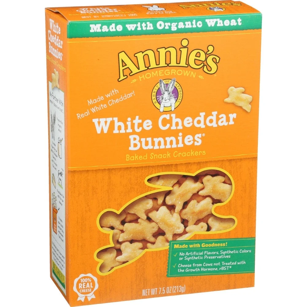 Crackers, Snack, White Cheddar, Bunny Shapes,12 - 7.5 OUNCE