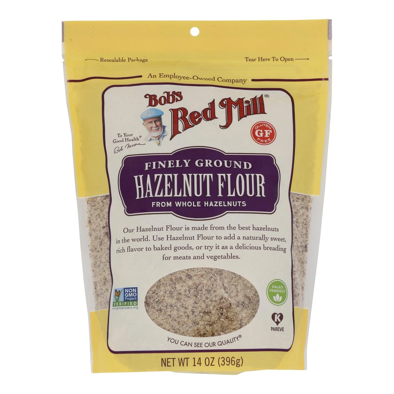 Flour, Hazelnut, Finely Ground, Resealable Package,4 - 14 OUNCE
