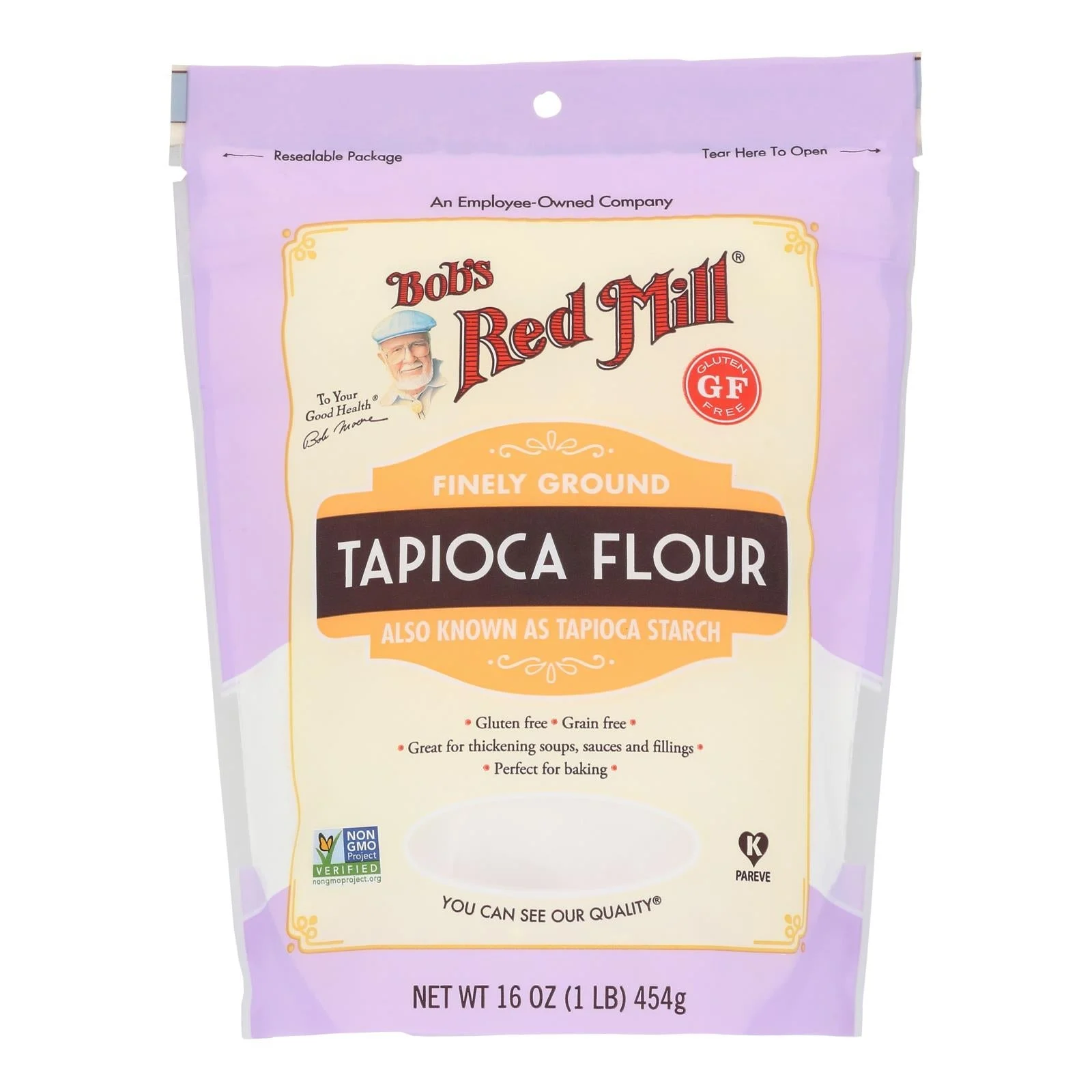 Flour, Tapioca, Finely Ground, Resealable Package,4 - 16 OUNCE
