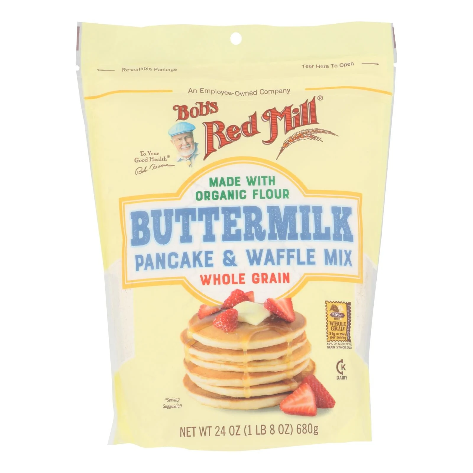 Mix, Pancake & Waffle, Buttermilk, Resealable Bag,4 - 24 OUNCE