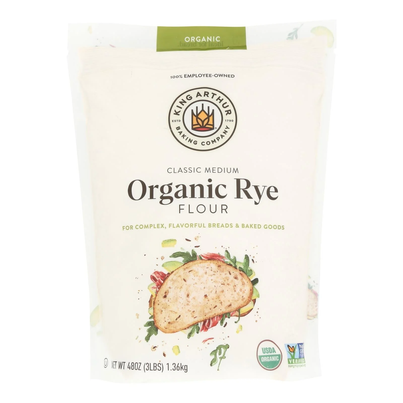 Flour, Rye, Resealable Package,4 - 48 OUNCE