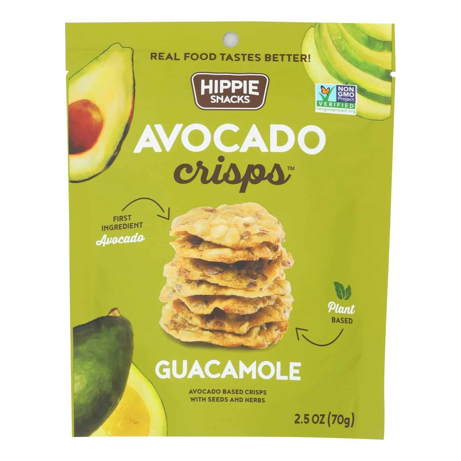 Crisps, Avocado, Guacamole, contains Seeds & Herbs,8 - 2.5 OUNCE