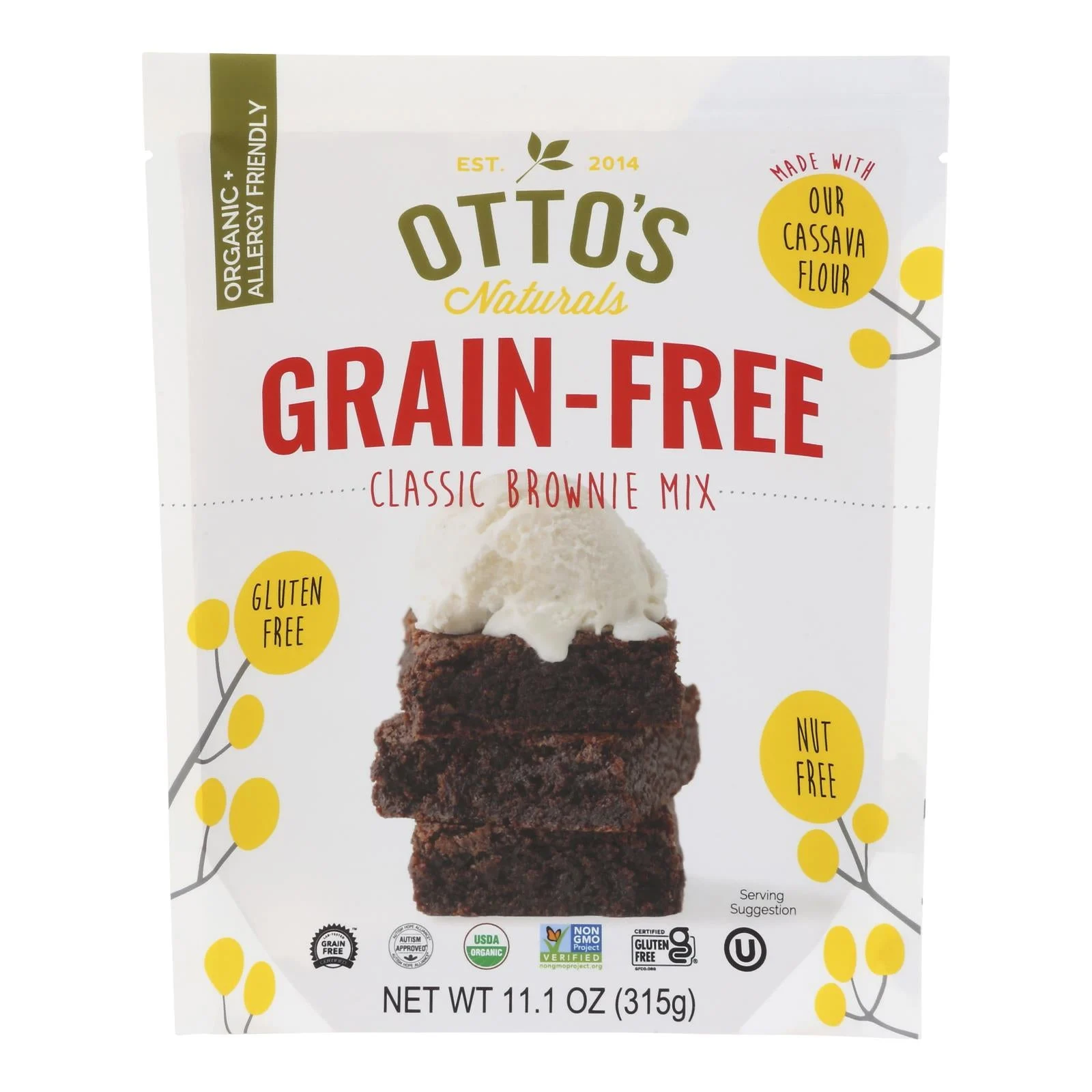 Mix, Brownie, Cassava Flour,6 - 11.1 OUNCE