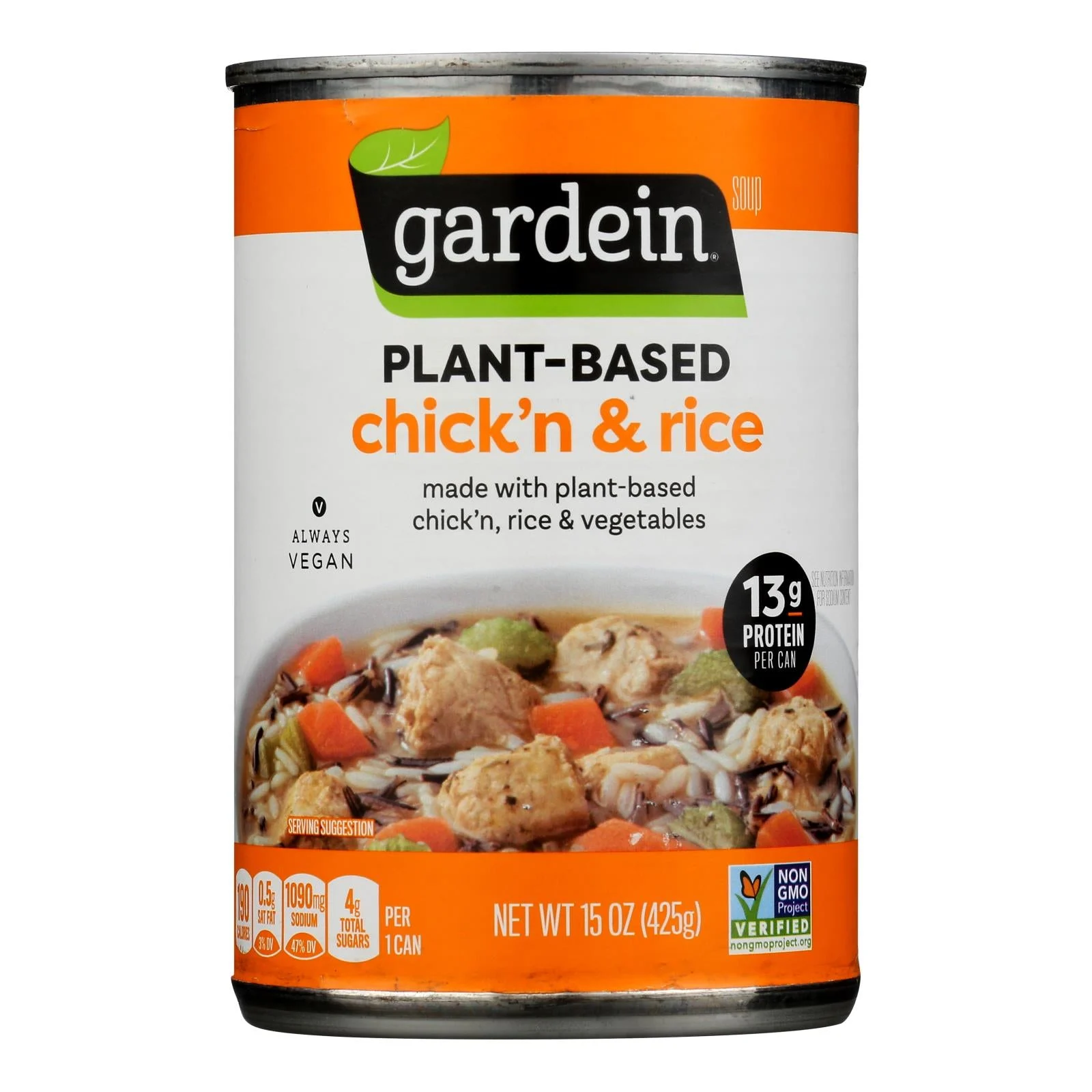 Soup, Chicken & Rice, Plant-Based, contains Vegetables, Ready-to-Serve,12 - 15 OUNCE