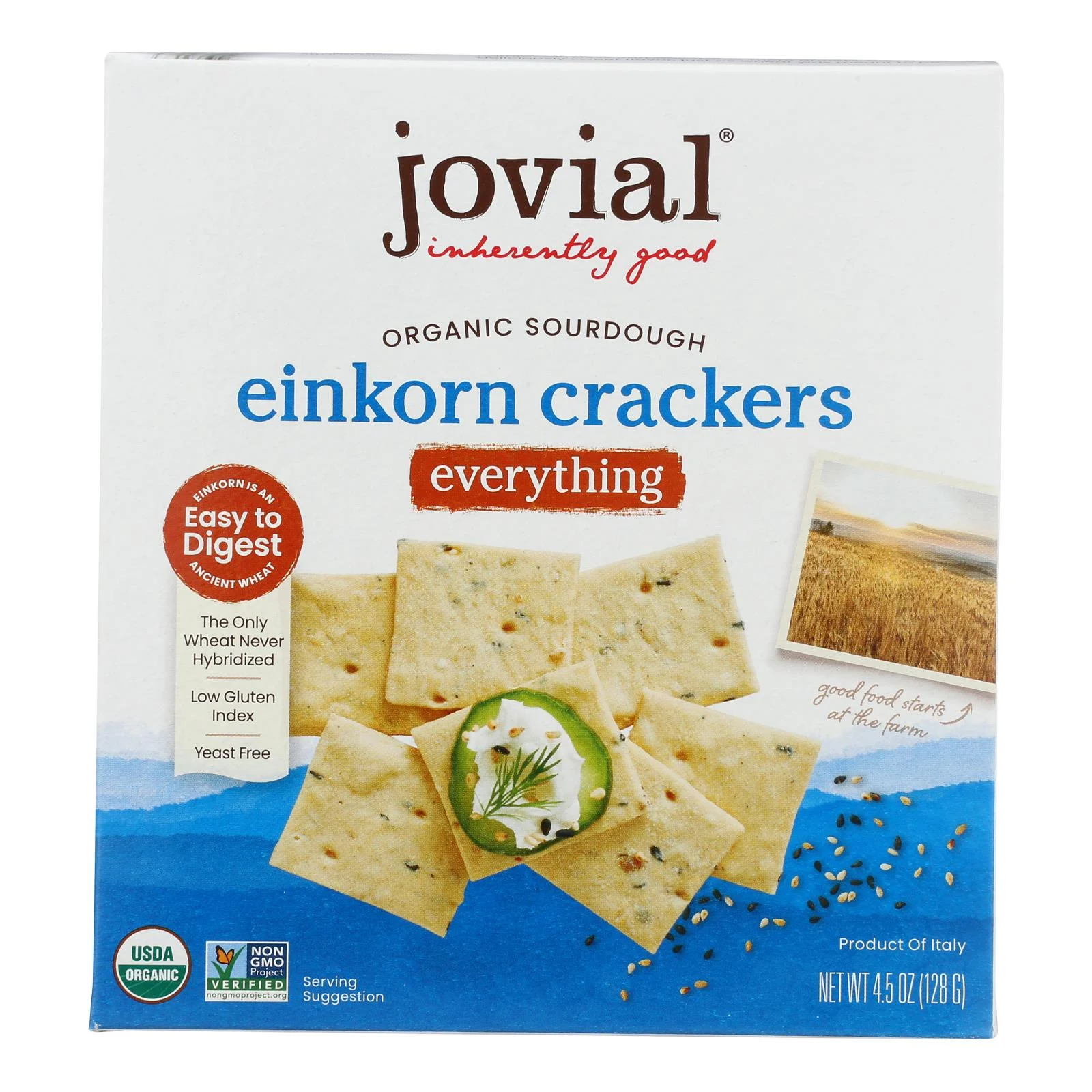 Crackers, Einkorn, Everything,10 - 4.5 OUNCE