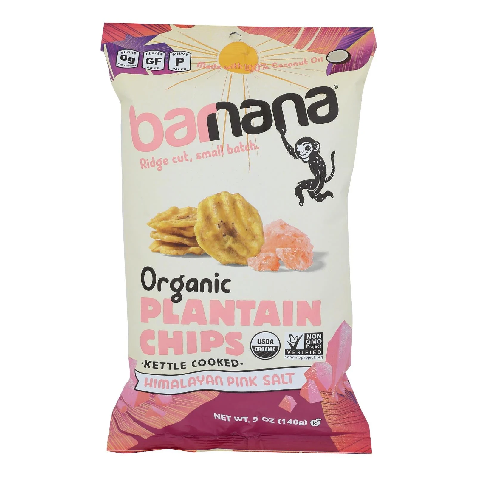 Chips, Plantain, Kettle-Cooked Ridge Cut, Himalayan Pink Salt,6 - 5 OUNCE