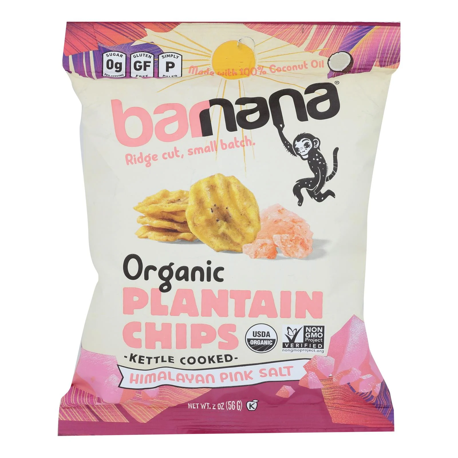 Chips, Plantain, Kettle-Cooked Ridge Cut, Himalayan Pink Salt,6 - 2 OUNCE