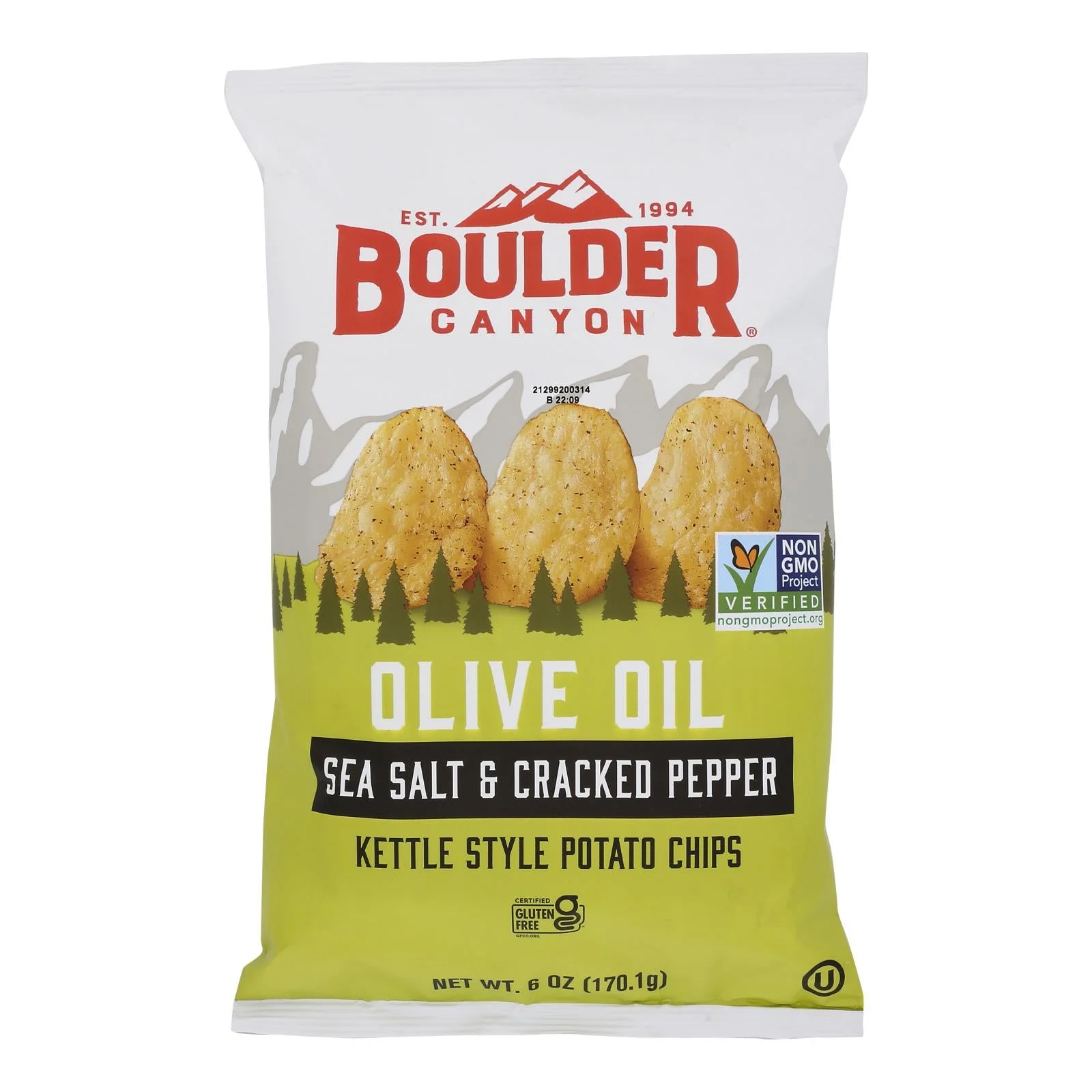 Chips, Potato, Kettle-Cooked, Sea Salt & Cracked Pepper, Olive Oil,12 - 6 OUNCE