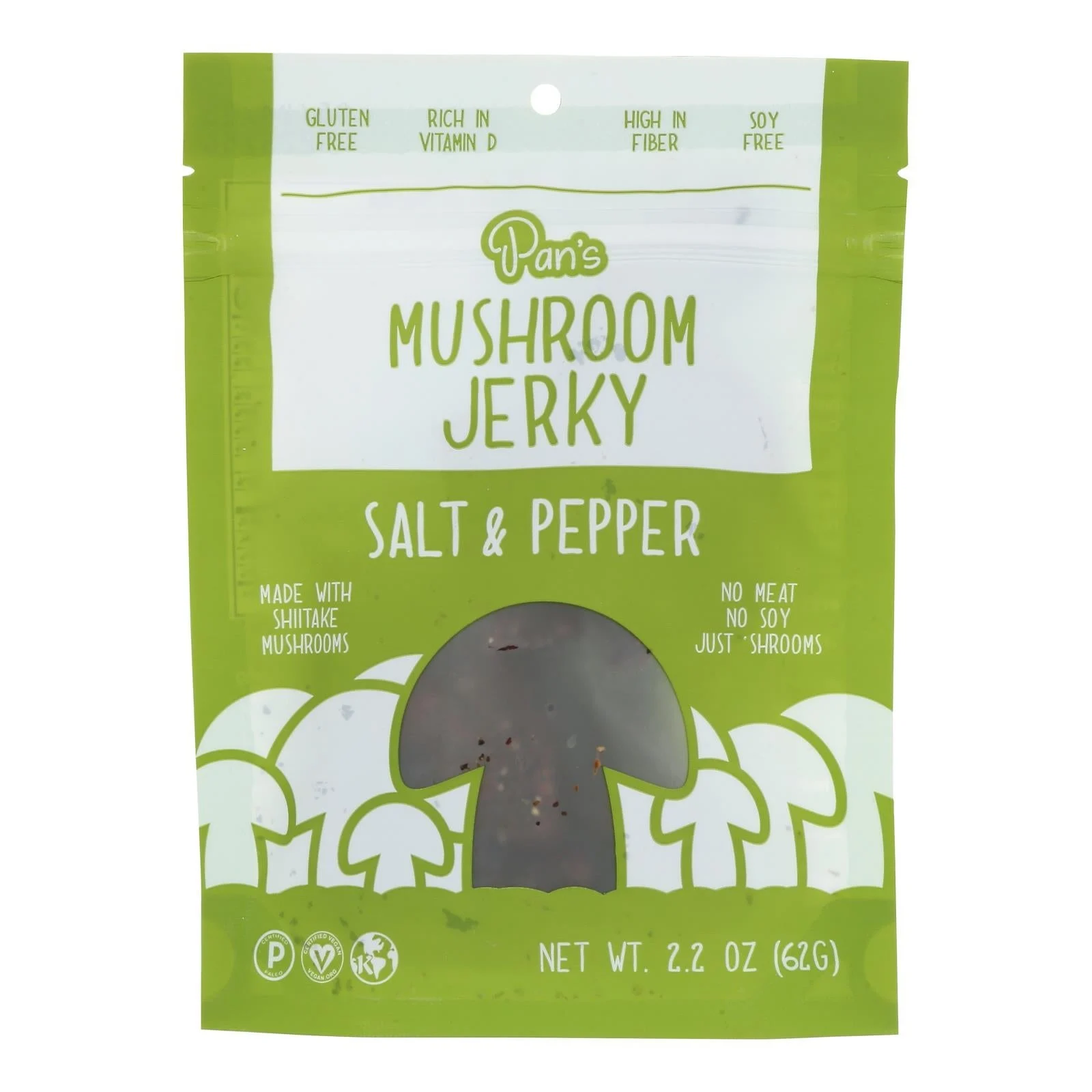 Jerky, Mushroom, Salt & Pepper,6 - 2.2 OUNCE