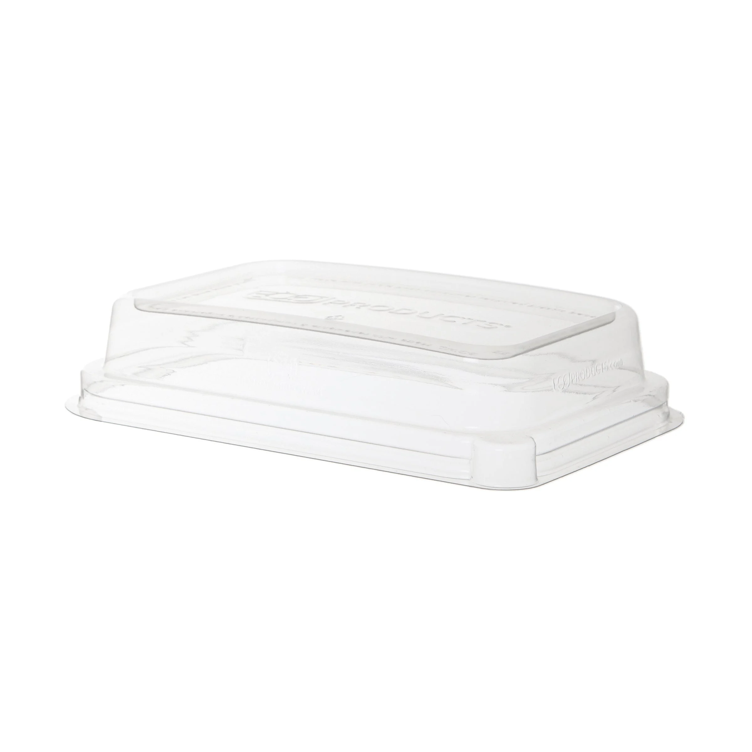 Lids, Dome, 16 Ounce, Plastic, Clear, Rectangle, Renewable & Compostable, For 12-16 Ounce Take-Out Contaners,1 - 400 COUNT