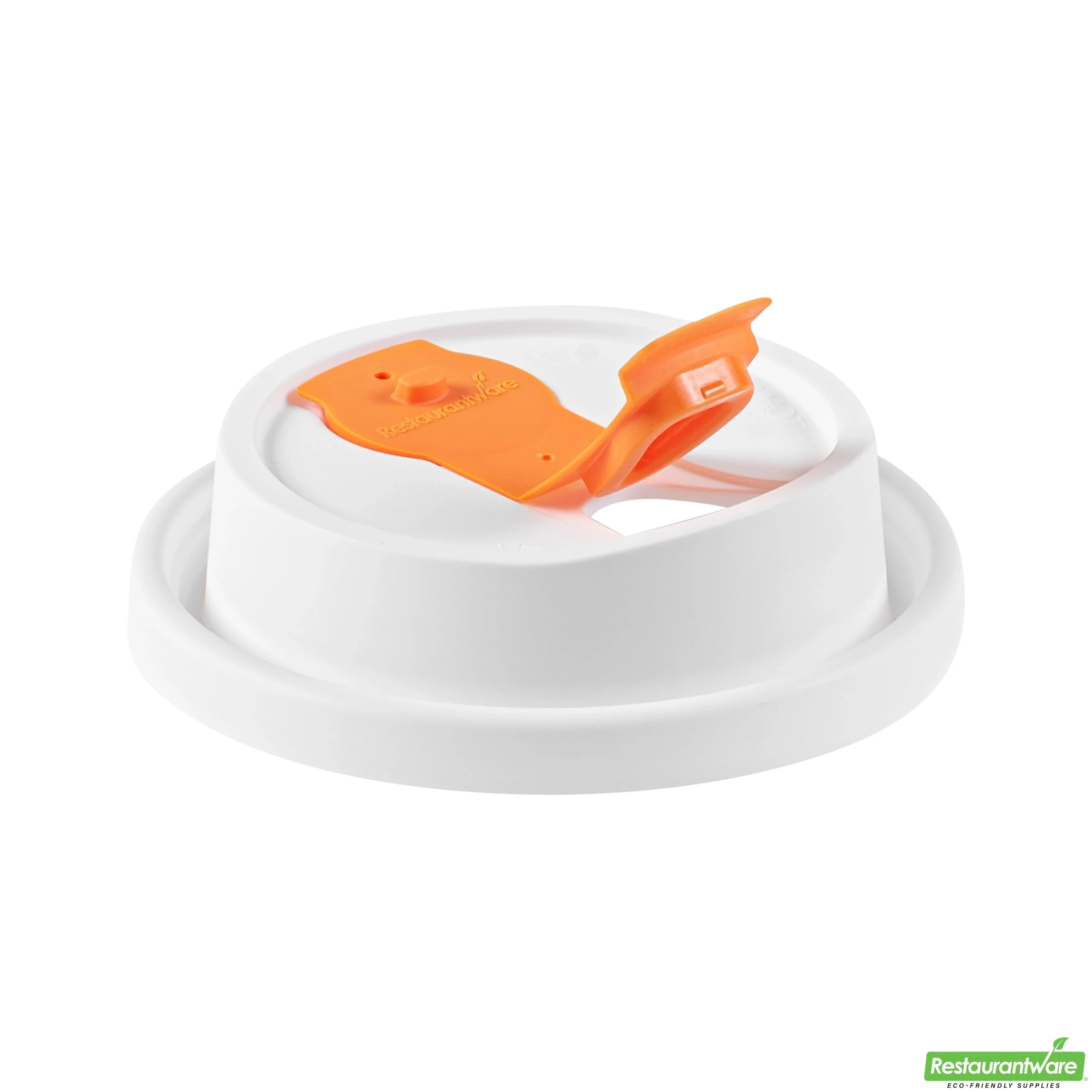 Lids, Restpresso, Plastic, White, Hinged Spout Cover, for 8/12/16/20 Ounce Coffee Cup,20 - 25 COUNT