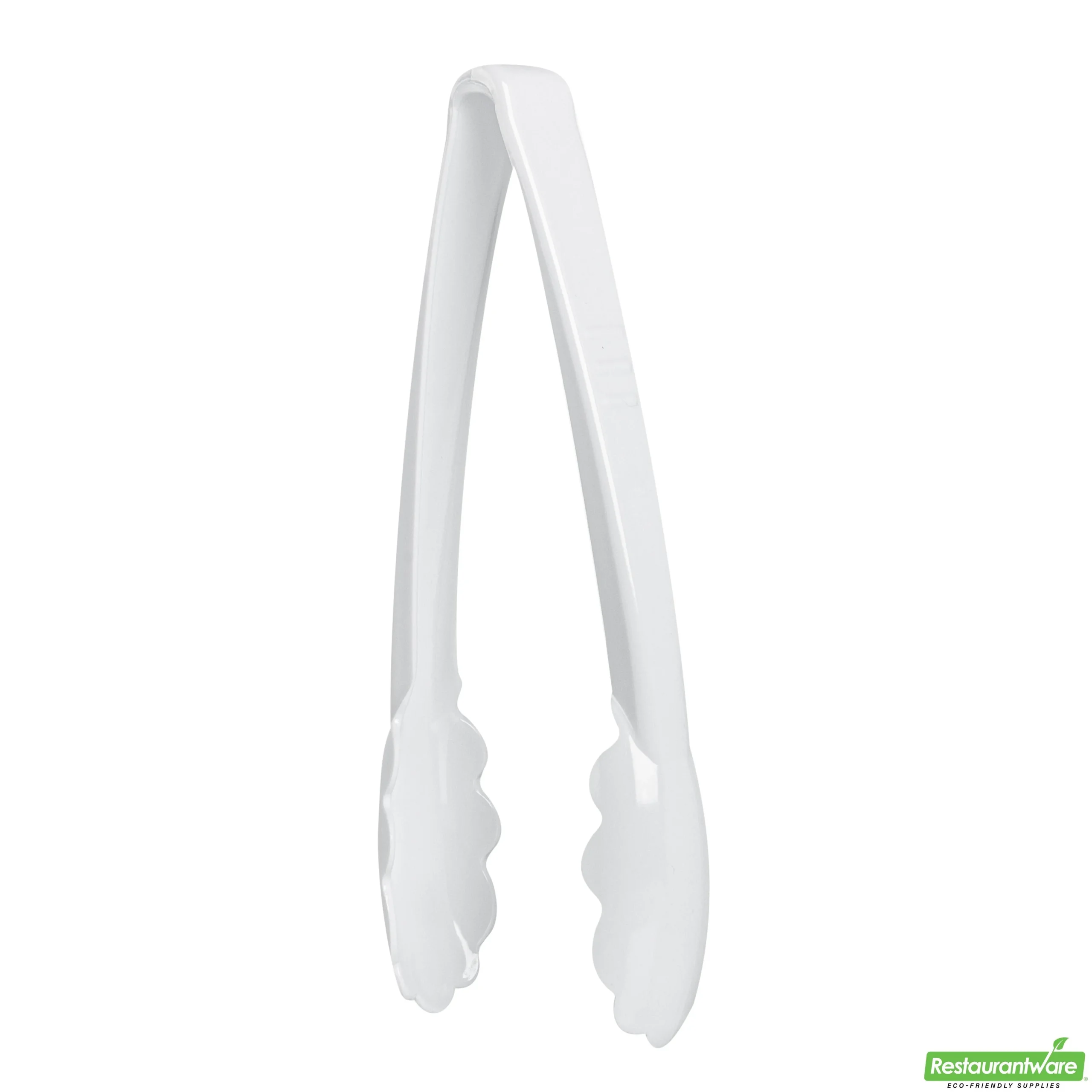 Tongs, Scalloped, Cater Tek Heavy-Duty, 9 Inch, Plastic, White,10 - 1 EACH