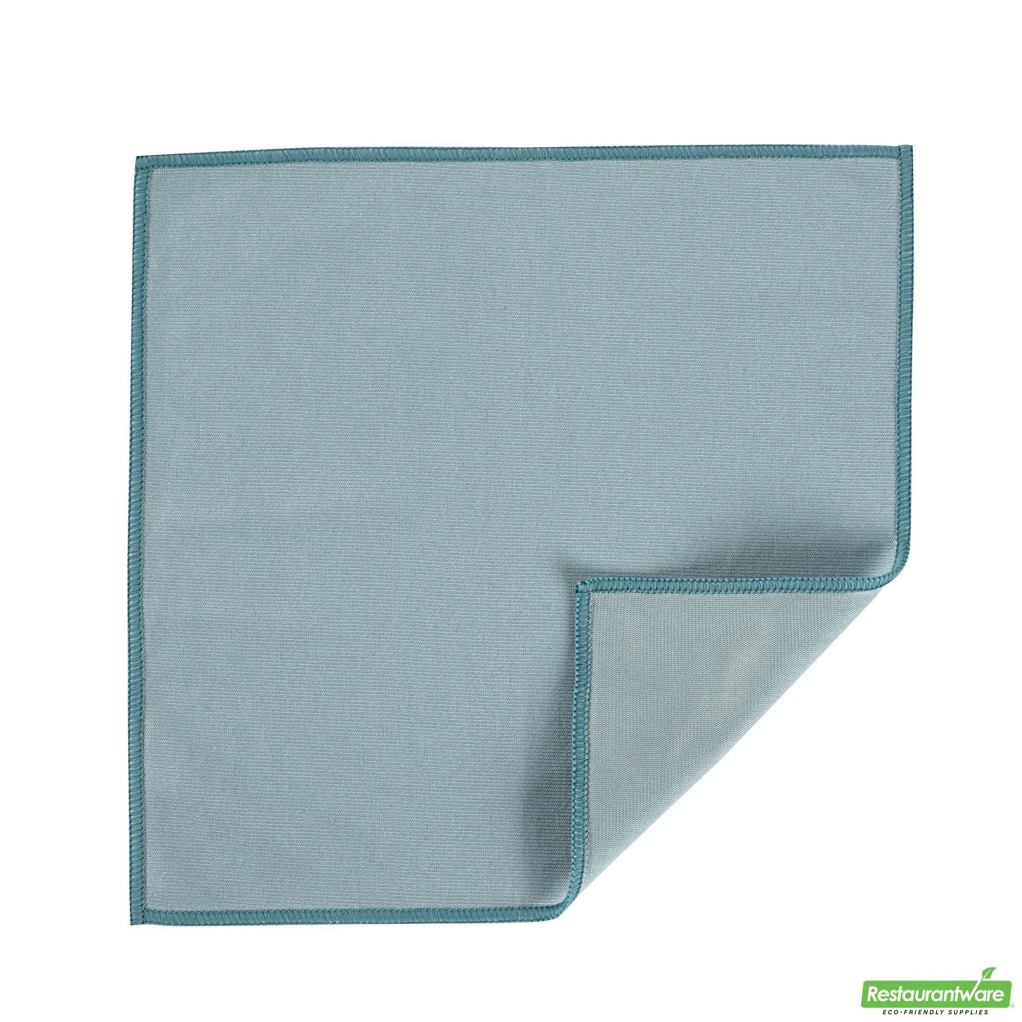 Cloth, Glass Cleaning, Clean Tek Professional 11.75 x 11.75, Light Blue, Microfiber,2 - 1 EACH