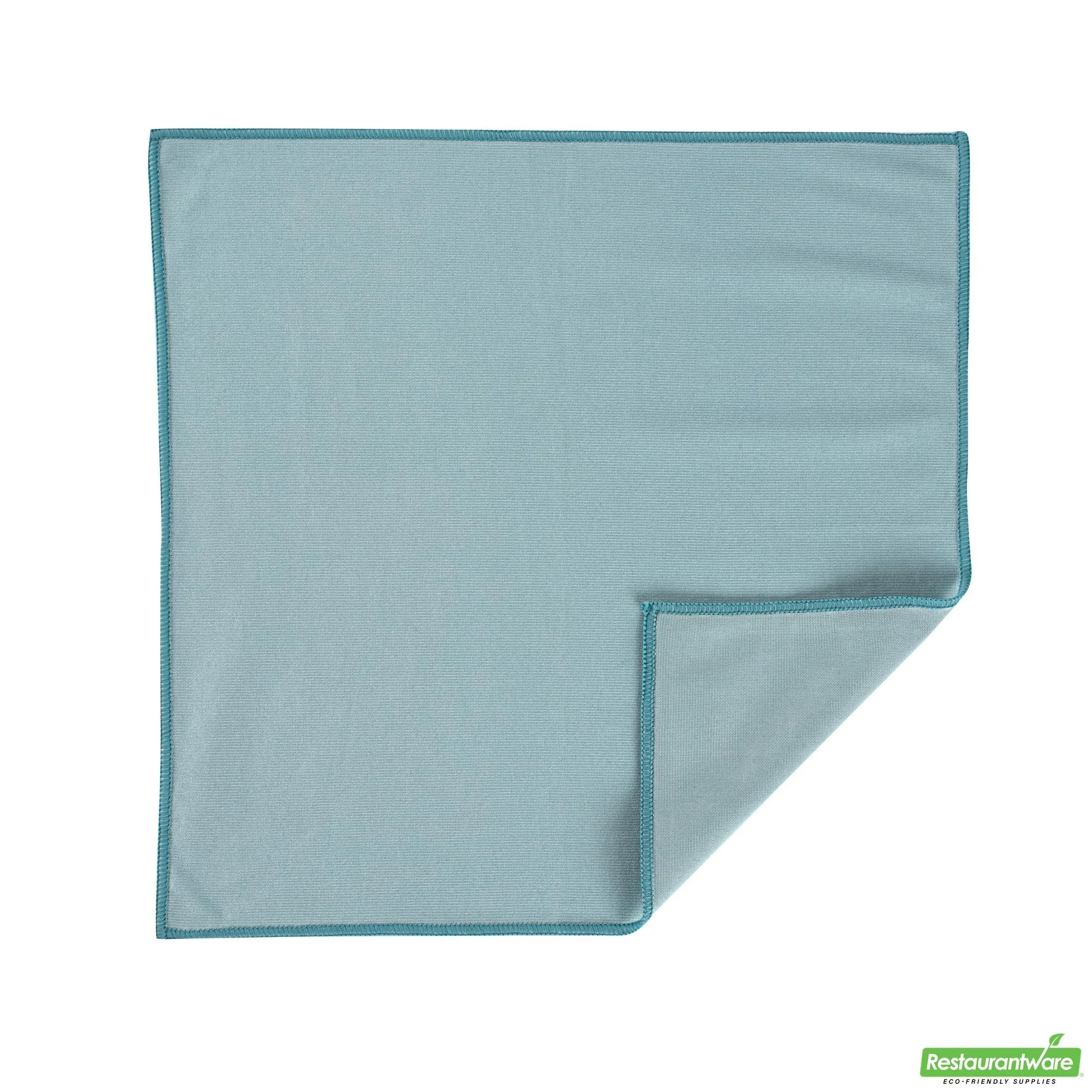 Cloth, Glass Cleaning, Clean Tek Professional 15.75 x 15.75, Light Blue, Microfiber,2 - 1 EACH