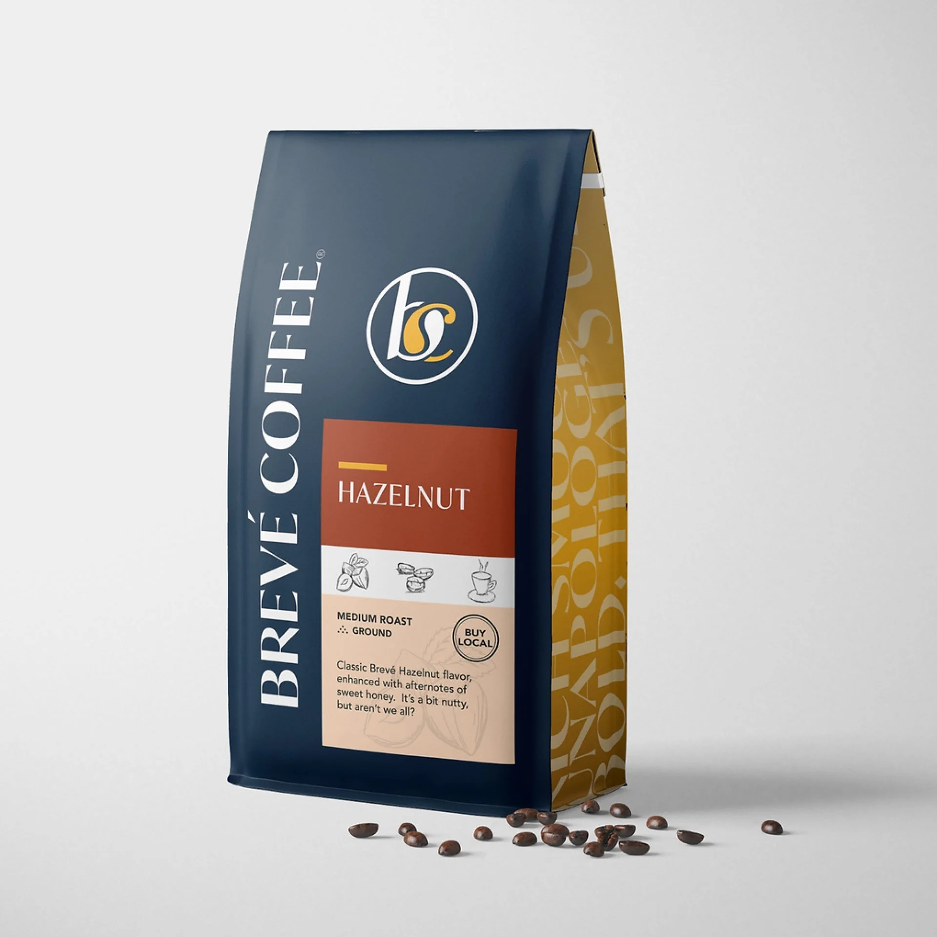 Coffee, Whole Bean, Hazelnut, Retail Bag,2 - 5 POUND