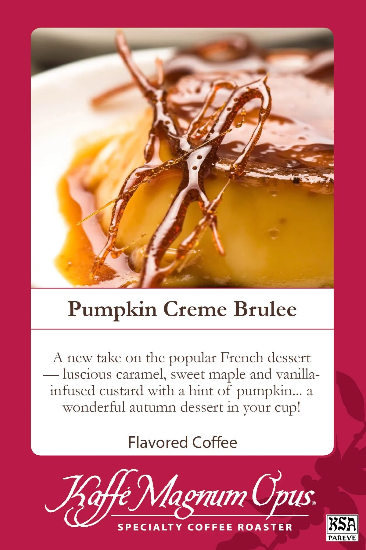 Coffee, Ground, Pumpkin Creme, Portion,72 - 2.5 OUNCE