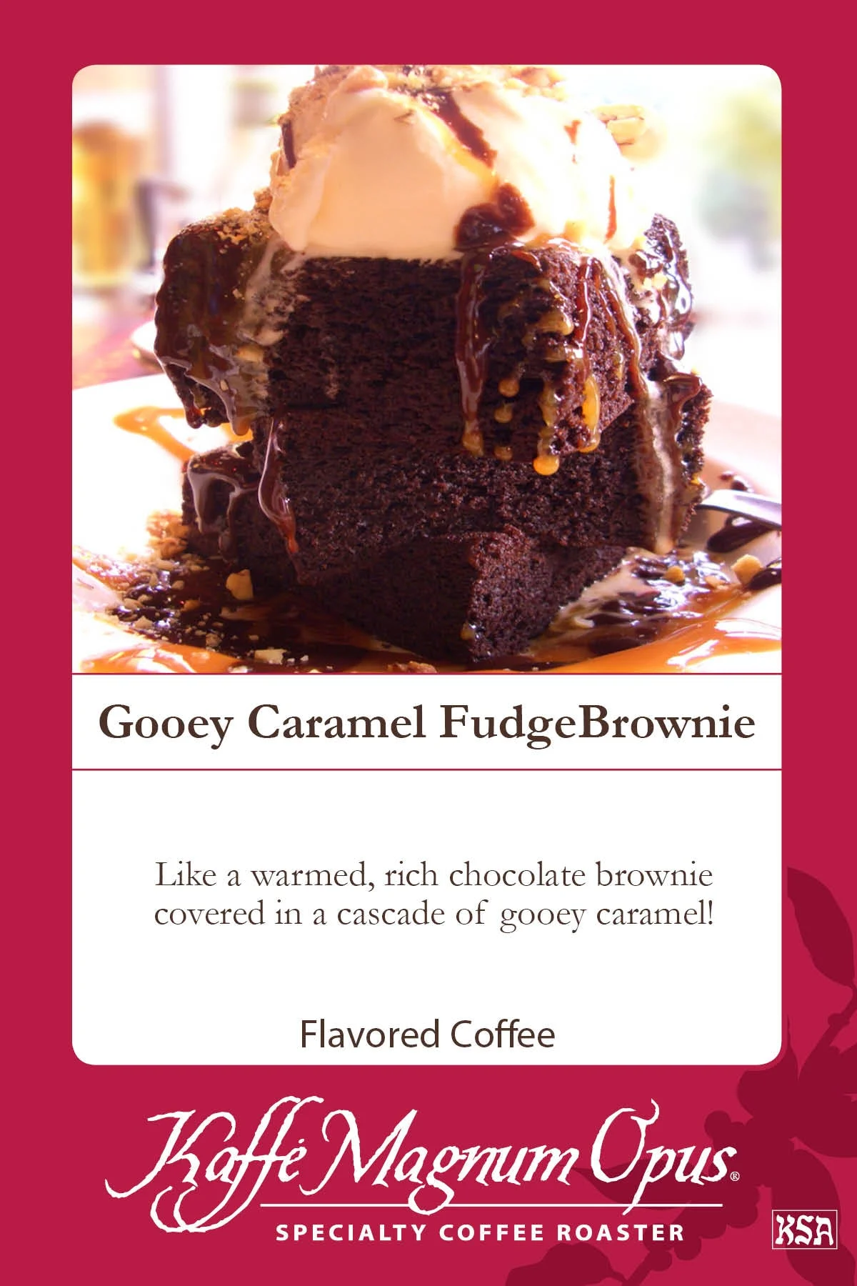 Coffee, Whole Bean, Gooey Caramel Fudge Brownie,2 - 5 POUND
