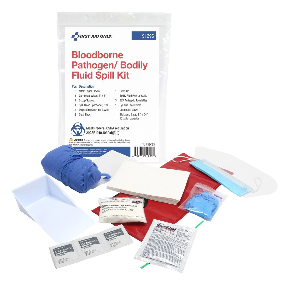 Kits, Bloodborn Pathogen Clean Up,10 - 18 COUNT