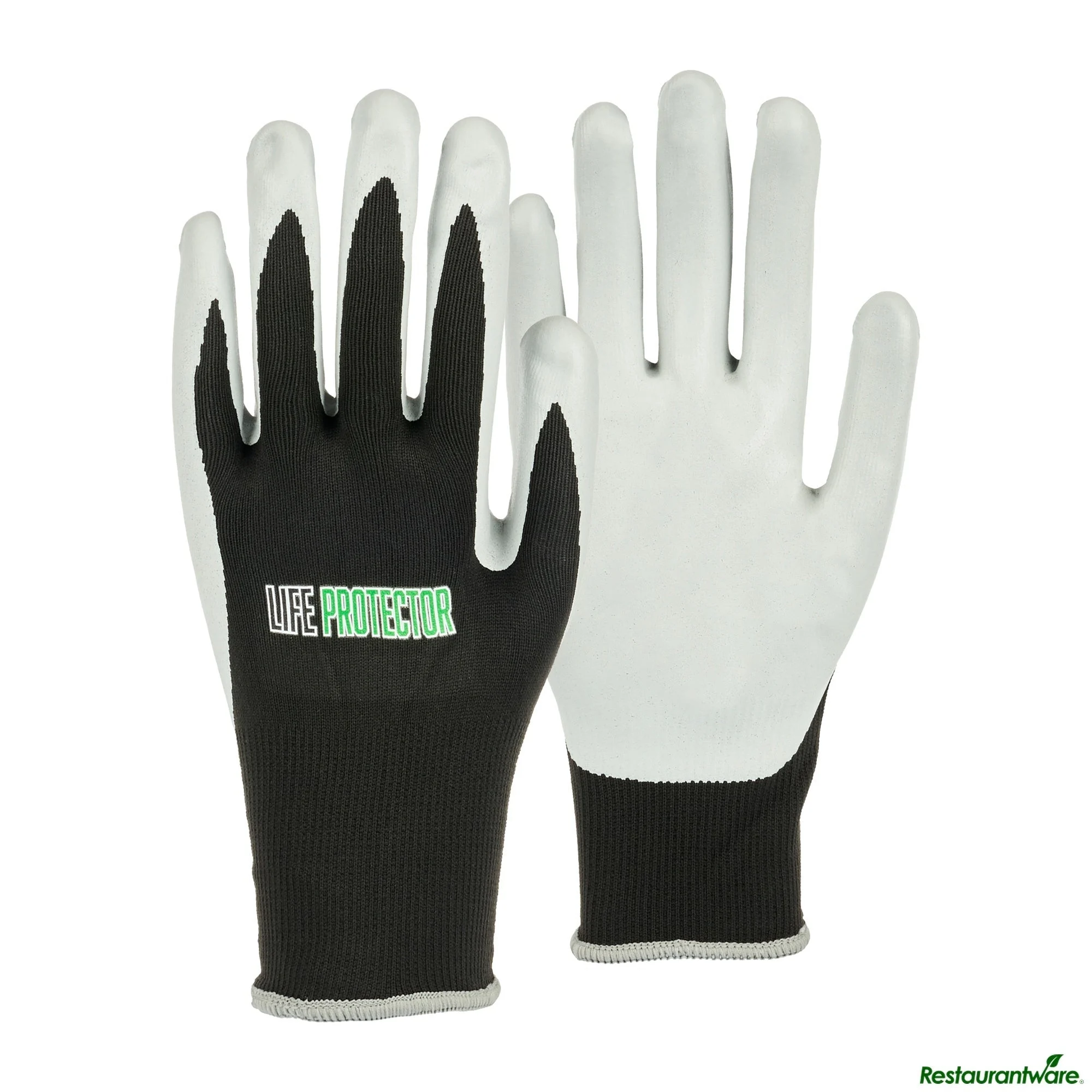 Gloves, Work, Life Protector X-Large, Nylon, Nitrile Foam Coated Palm, Black,10 - 2 PIECE