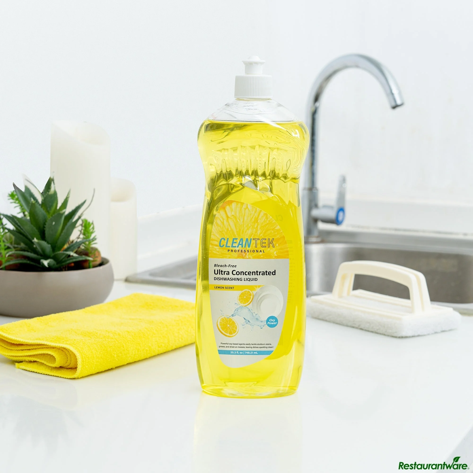 Detergent, Dish, Clean Tek Ultra Concentrated, Liquid, Lemon Scent,12 - 25.3 FLUID