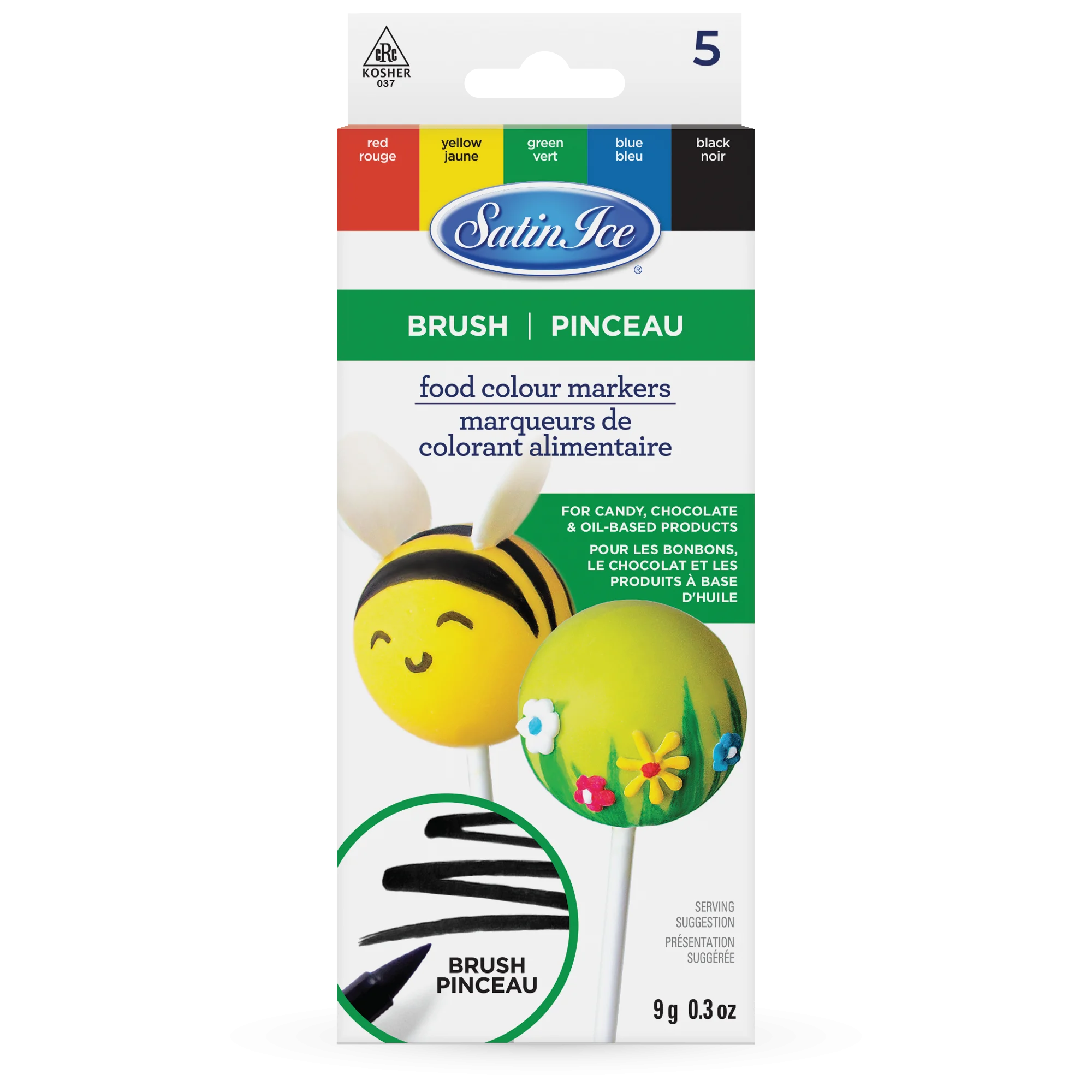 Marker Set, Food Color, Brush Tip,1 - 0.3 OUNCE